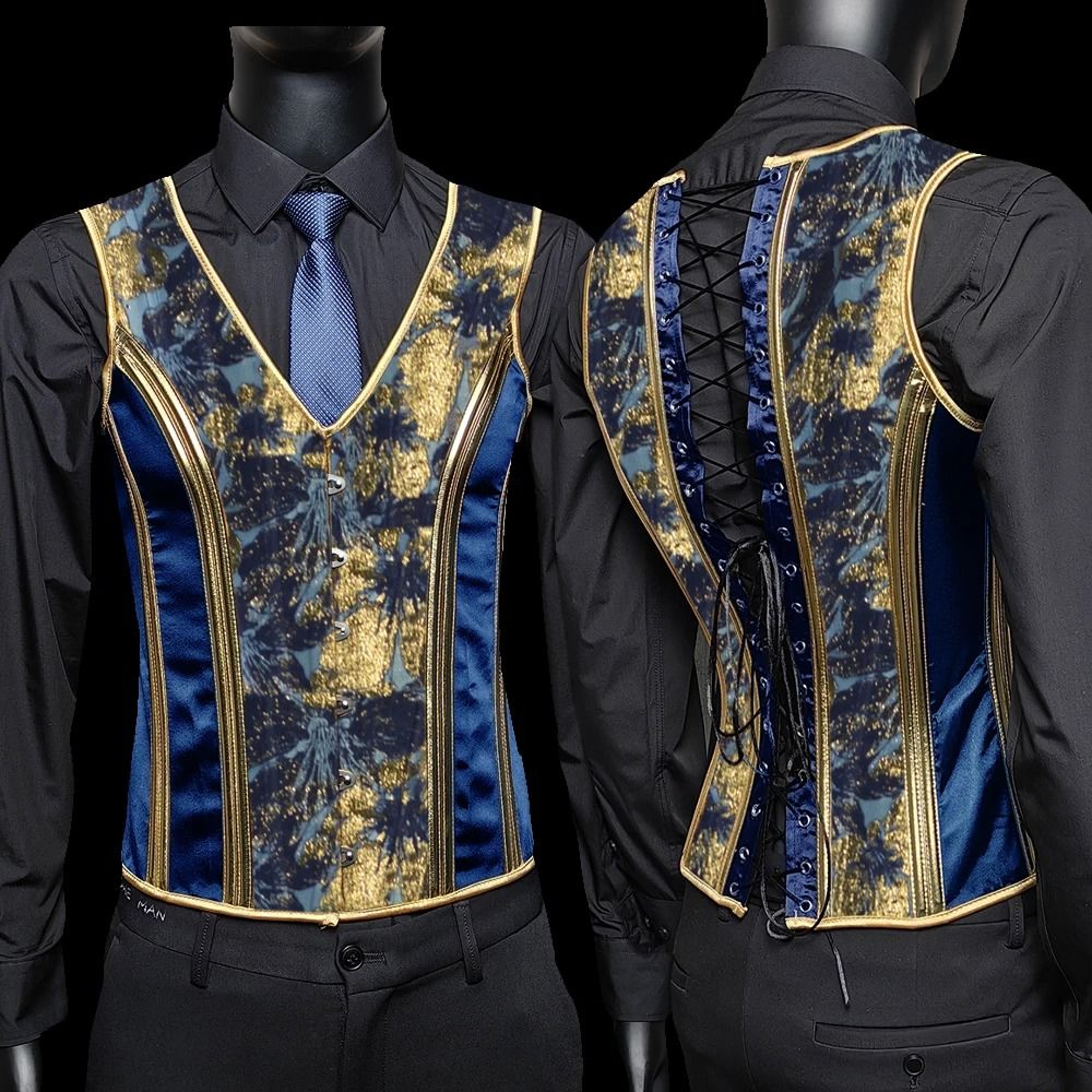 Mens Vintage Medieval Corset Slimming Waistcoat And Tummy Control Shaping Vest 26