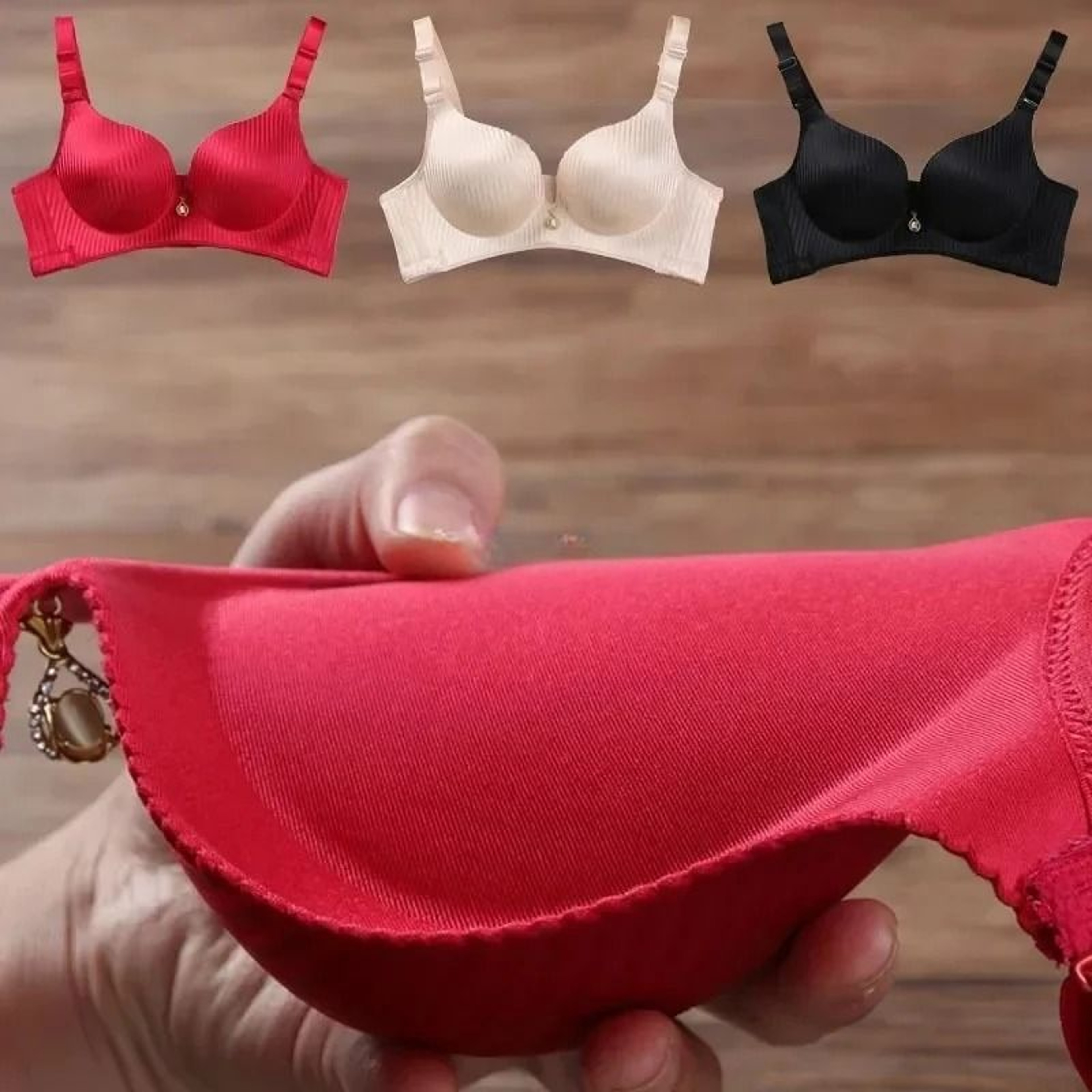Sexy Wireless Push Up Bra No Steel Ring Seamless 8cm Thick Padded Lingerie 1