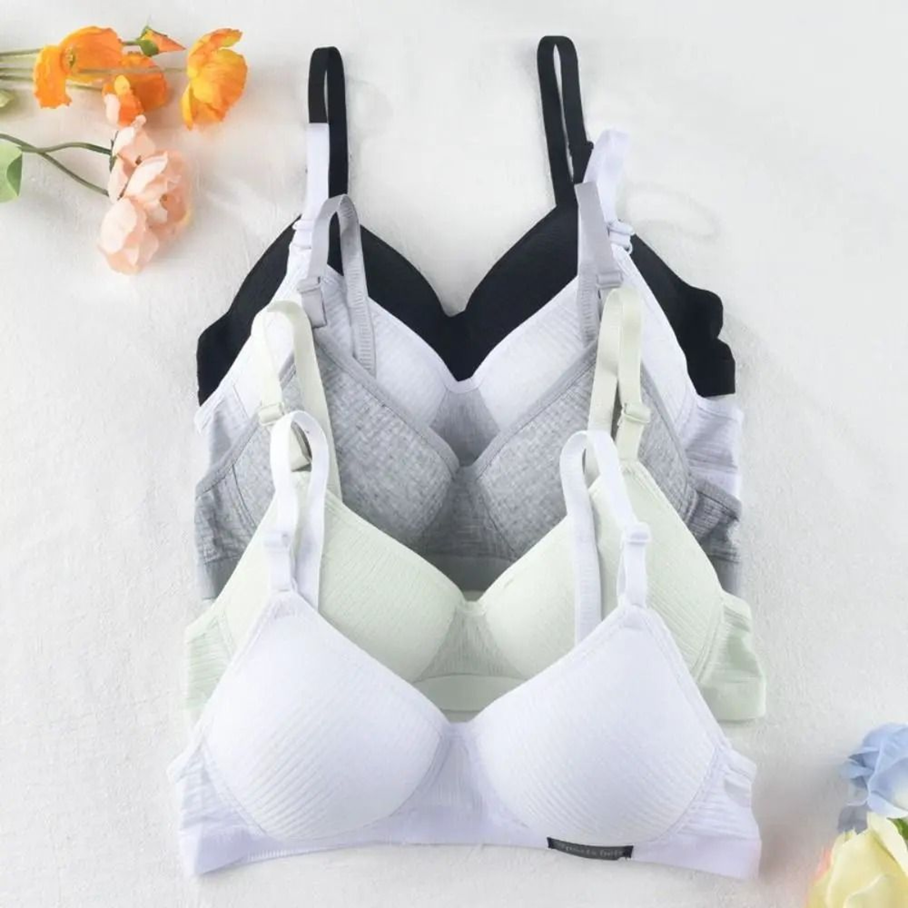 New Simple Cotton Student Bra Underwear  Comfortable Sleep  Sports Vest 0
