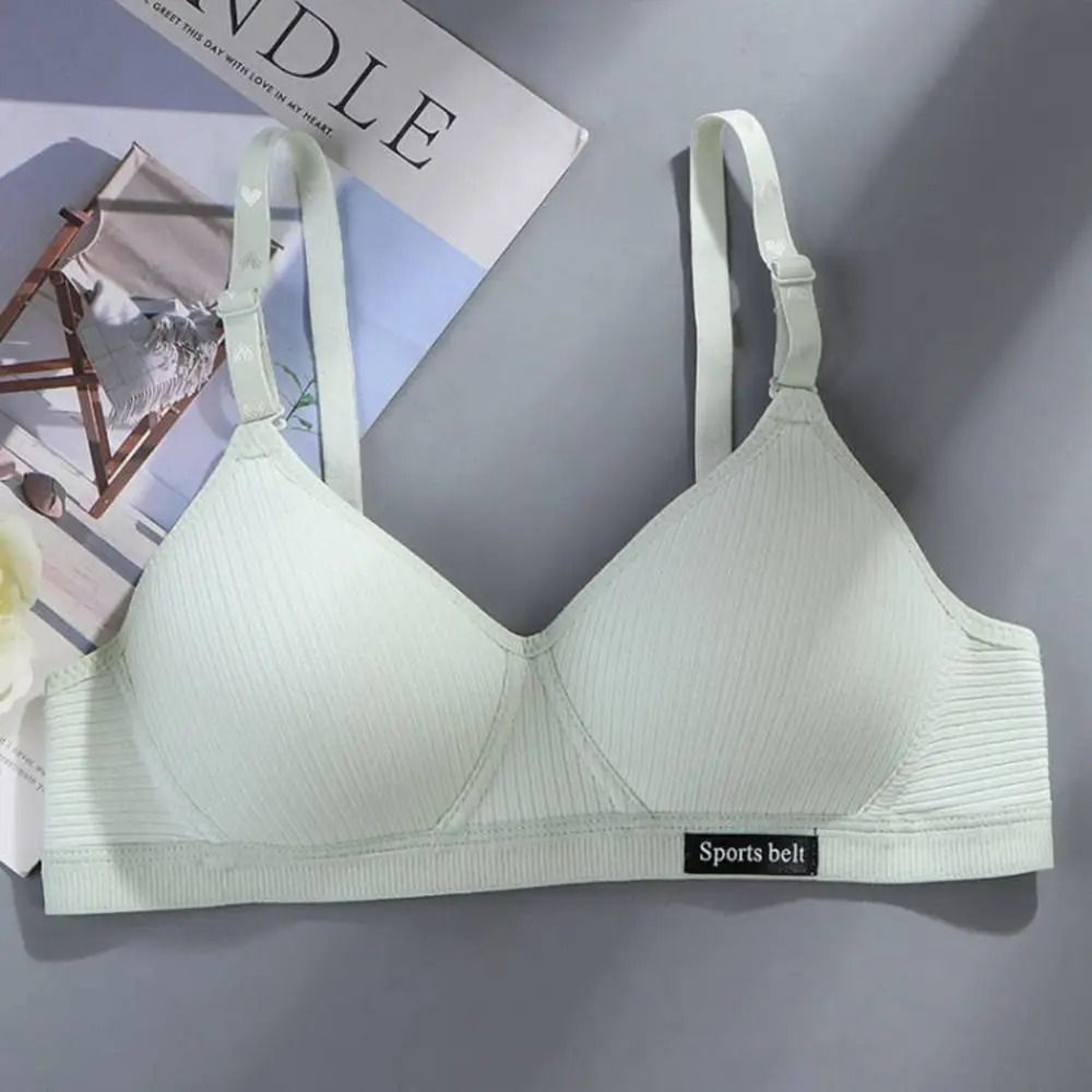 New Simple Cotton Student Bra Underwear  Comfortable Sleep  Sports Vest 16
