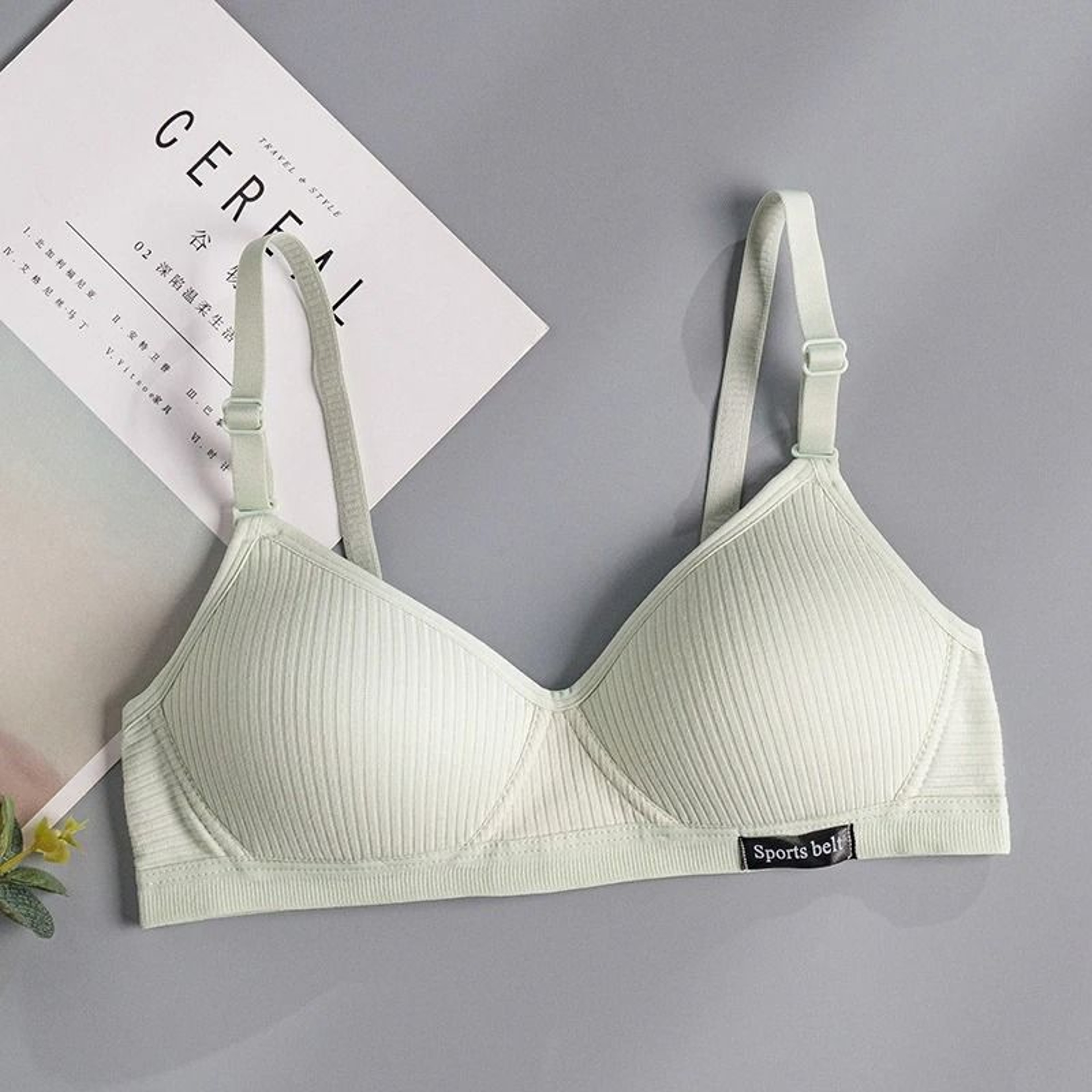 FallSweet Cotton Wireless Bra  Seamless VShaped Gathering Underwear 9