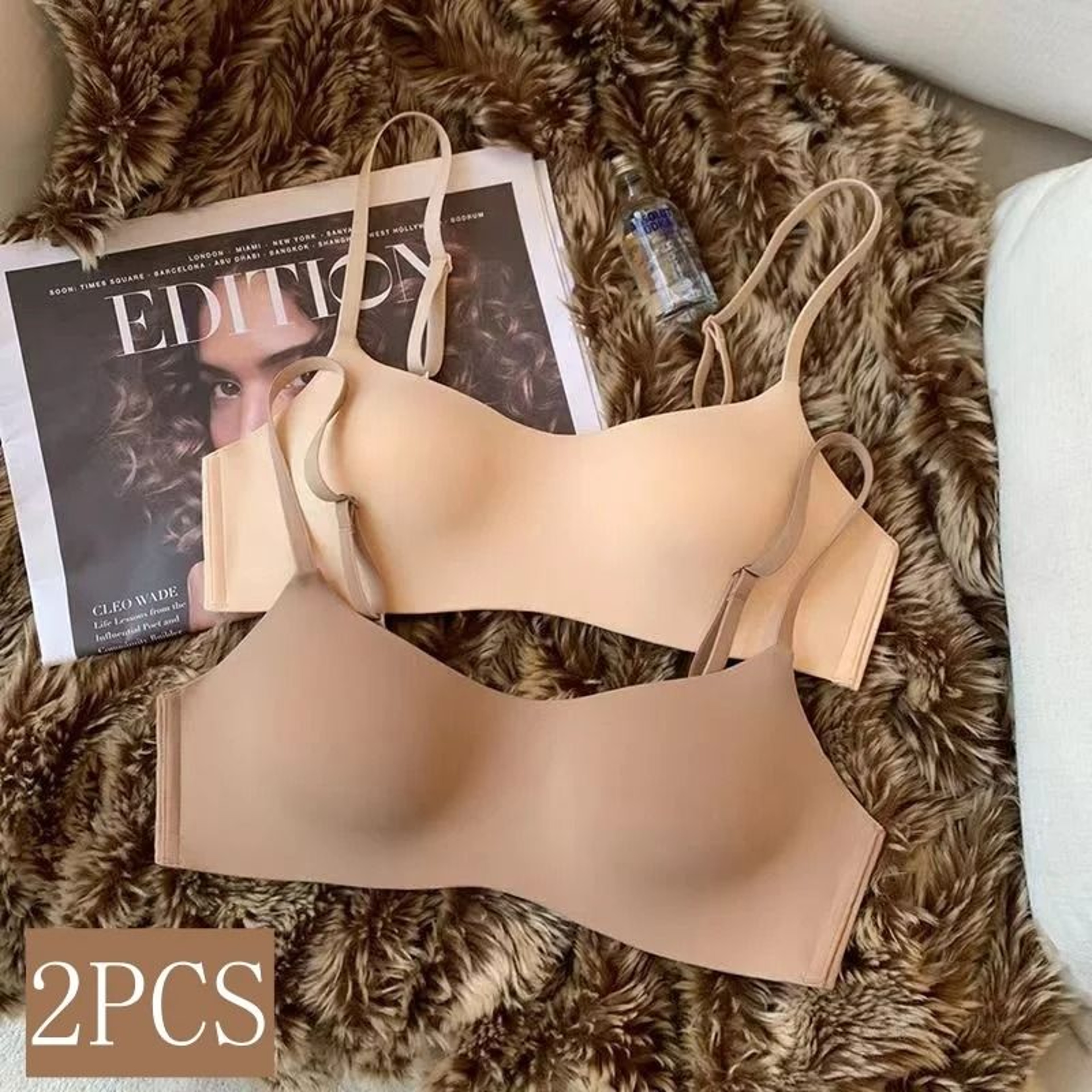 2PcsSet Seamless NonWire Bras  Small Breast Tube Tops  Sexy Lingerie 0