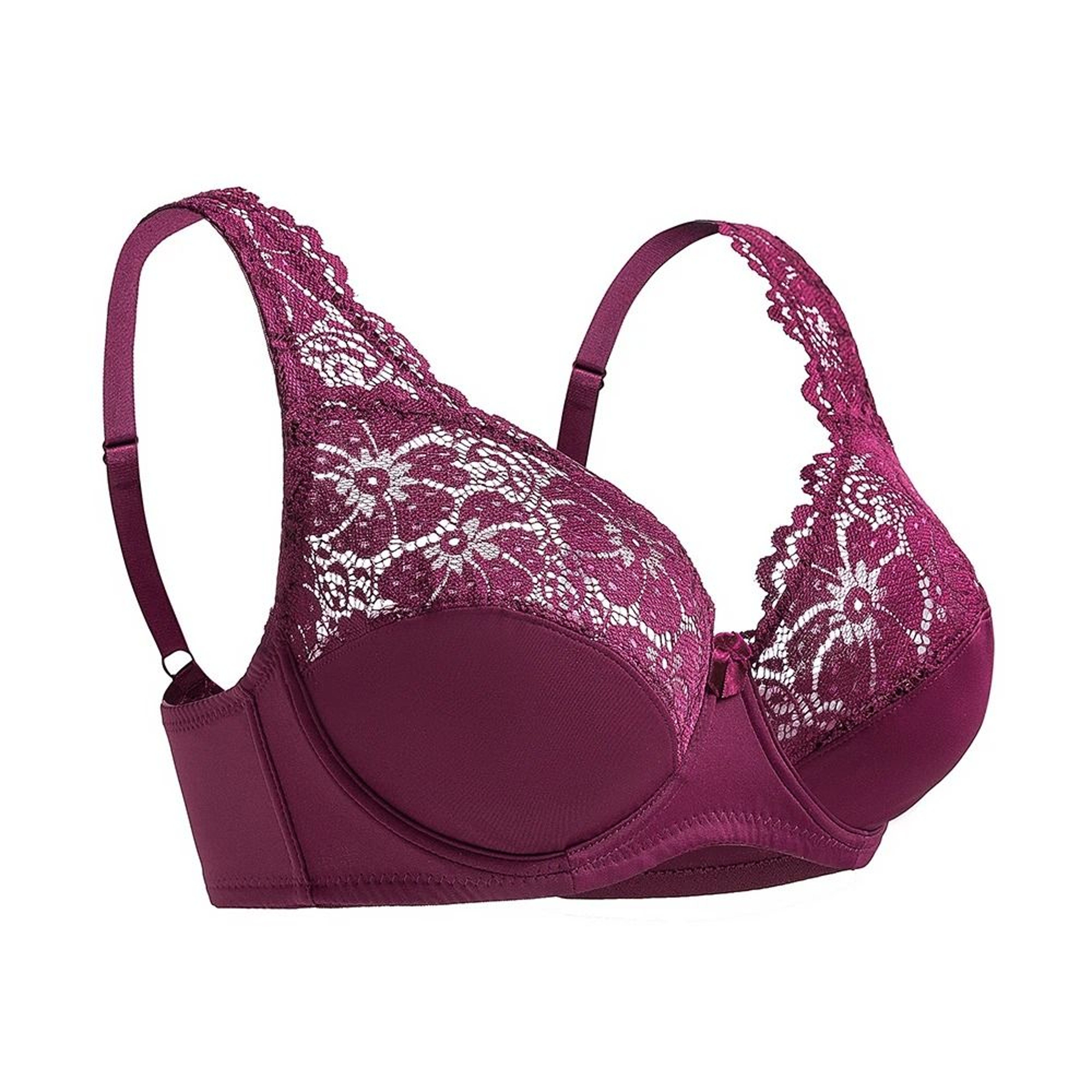 Womens Plus Size Floral Lace Bra  Breathable  Sexy Unlined Underwire Lingerie 9