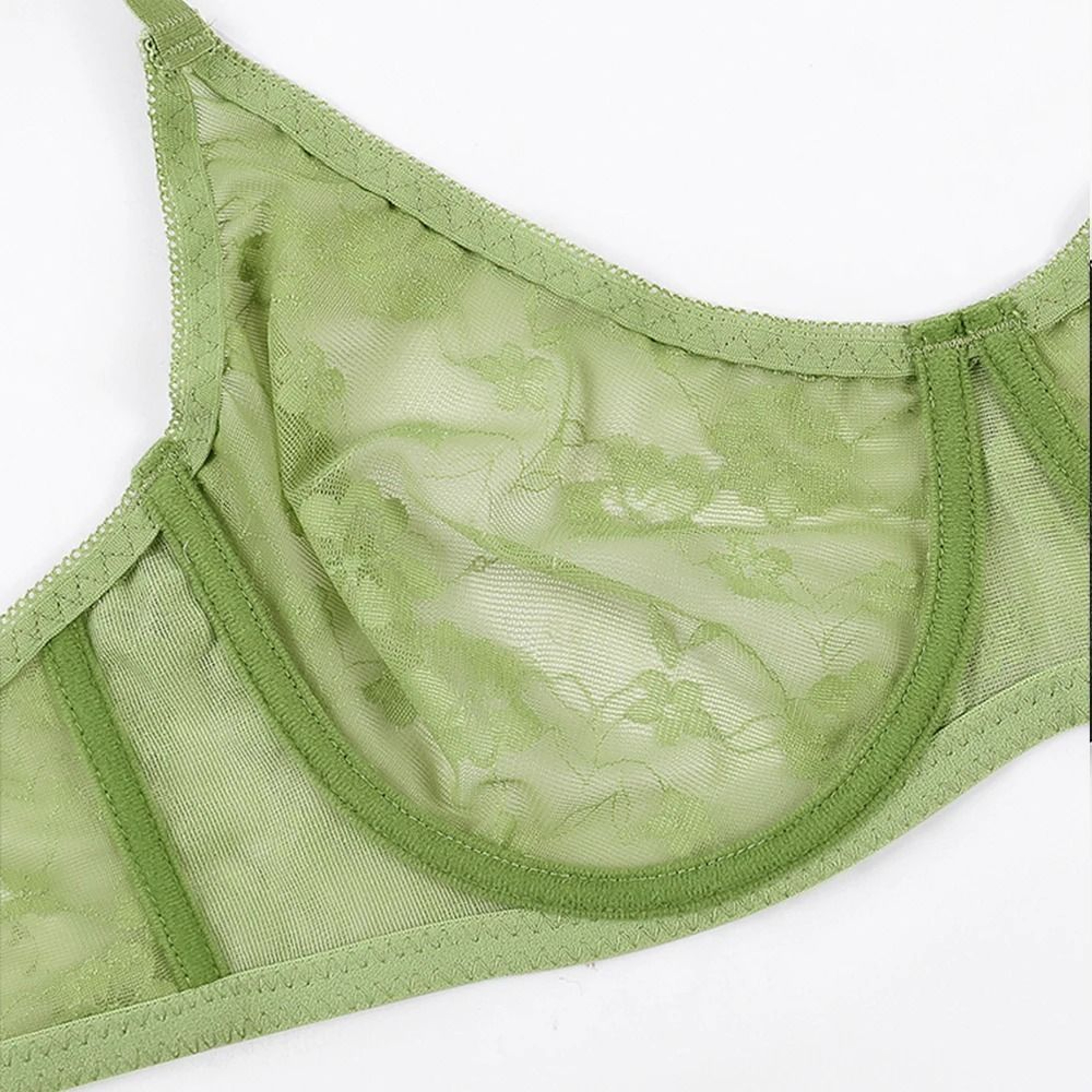 Sexy Womens Lace Sheer Brassiere  Plus Size Underwire Lingerie 5