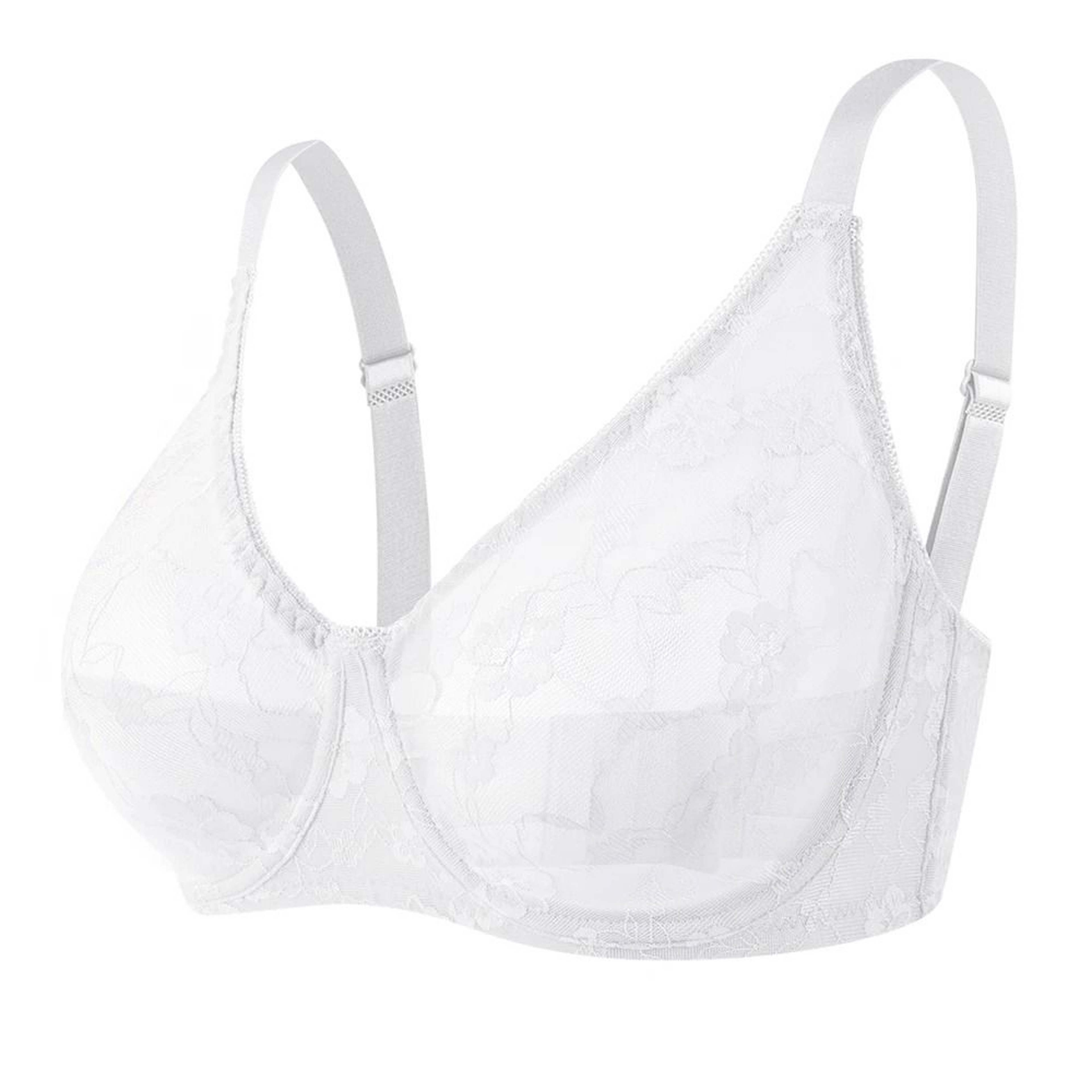 Sexy Womens Lace Sheer Brassiere  Plus Size Underwire Lingerie 8