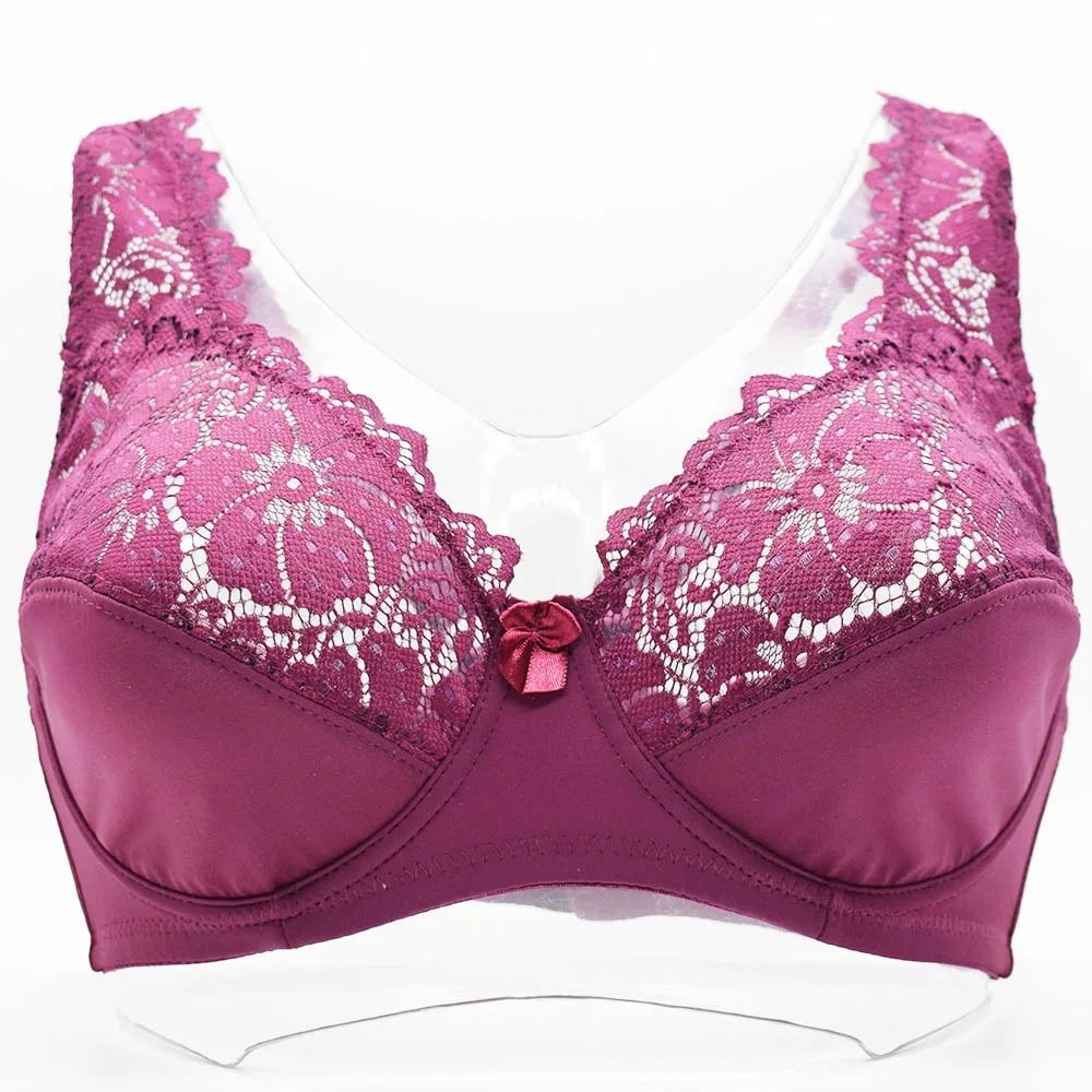Sexy Embroidery Floral Lace Bra  Plus Size Underwire Plunge Brassiere 9