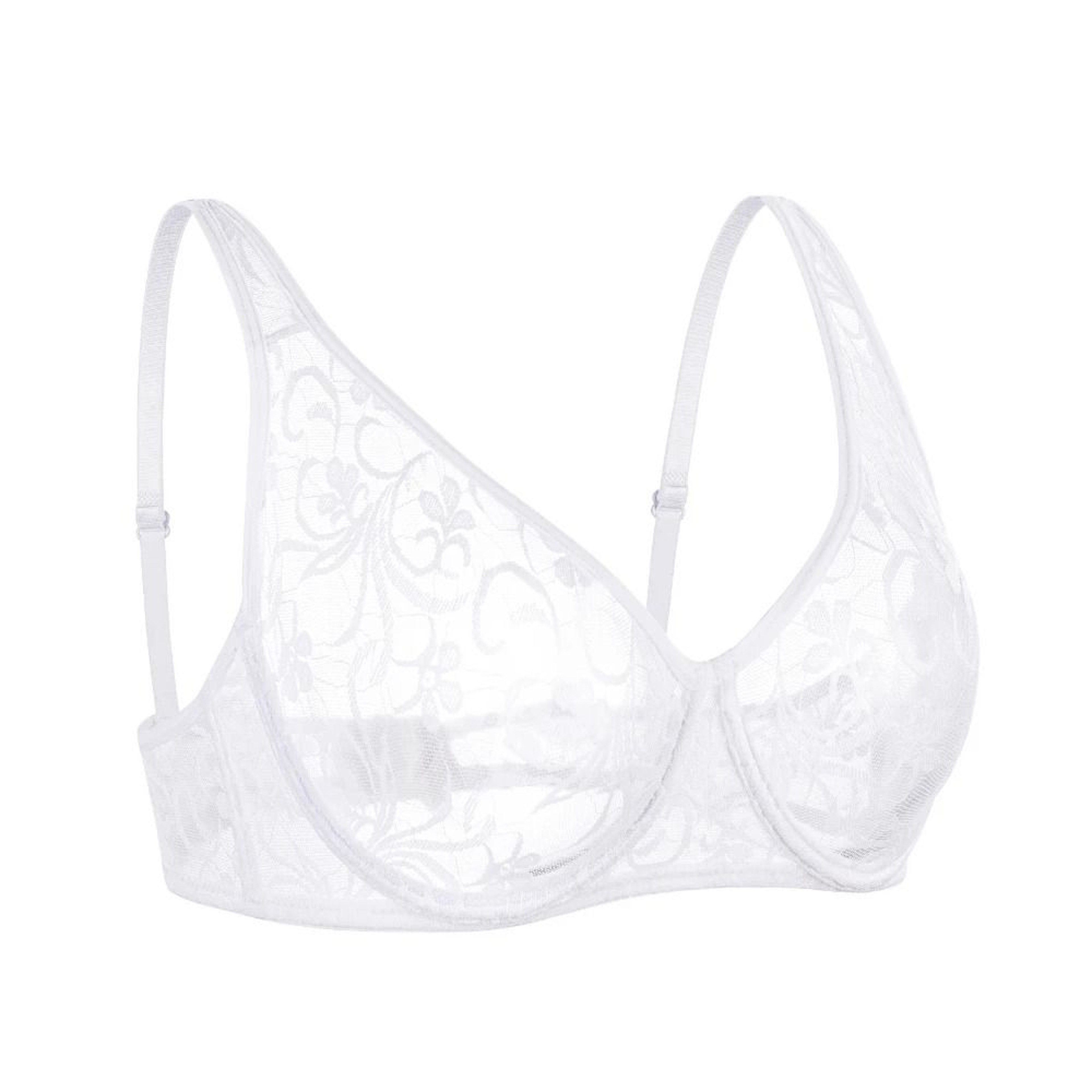 Plus Size Sexy Lace Bra  Delicate Embroidery Hollow Out Brassiere 11