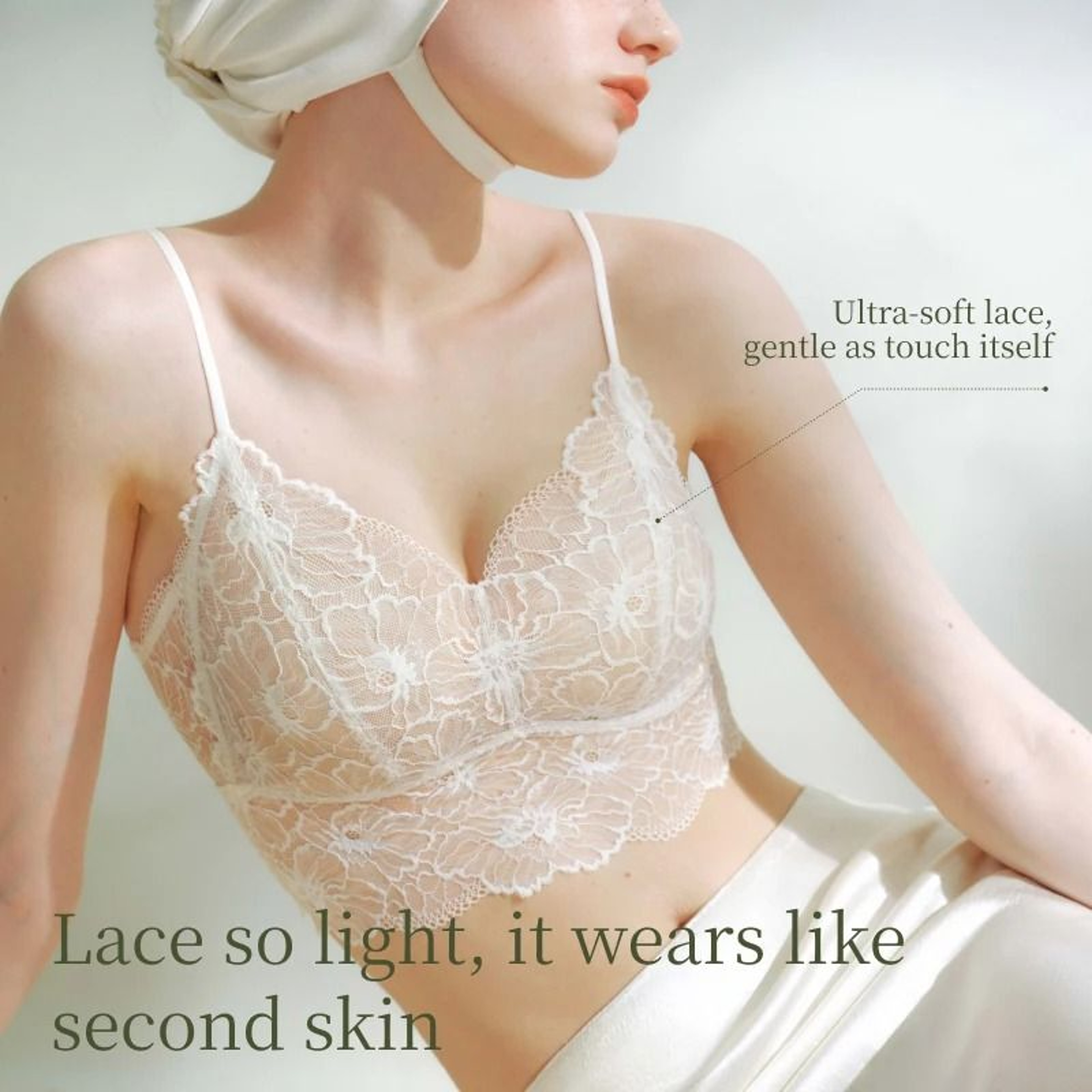 SUJIIN Sexy Lace Wireless Seamless Bra Elegant OnePiece Tank Cami Top 4
