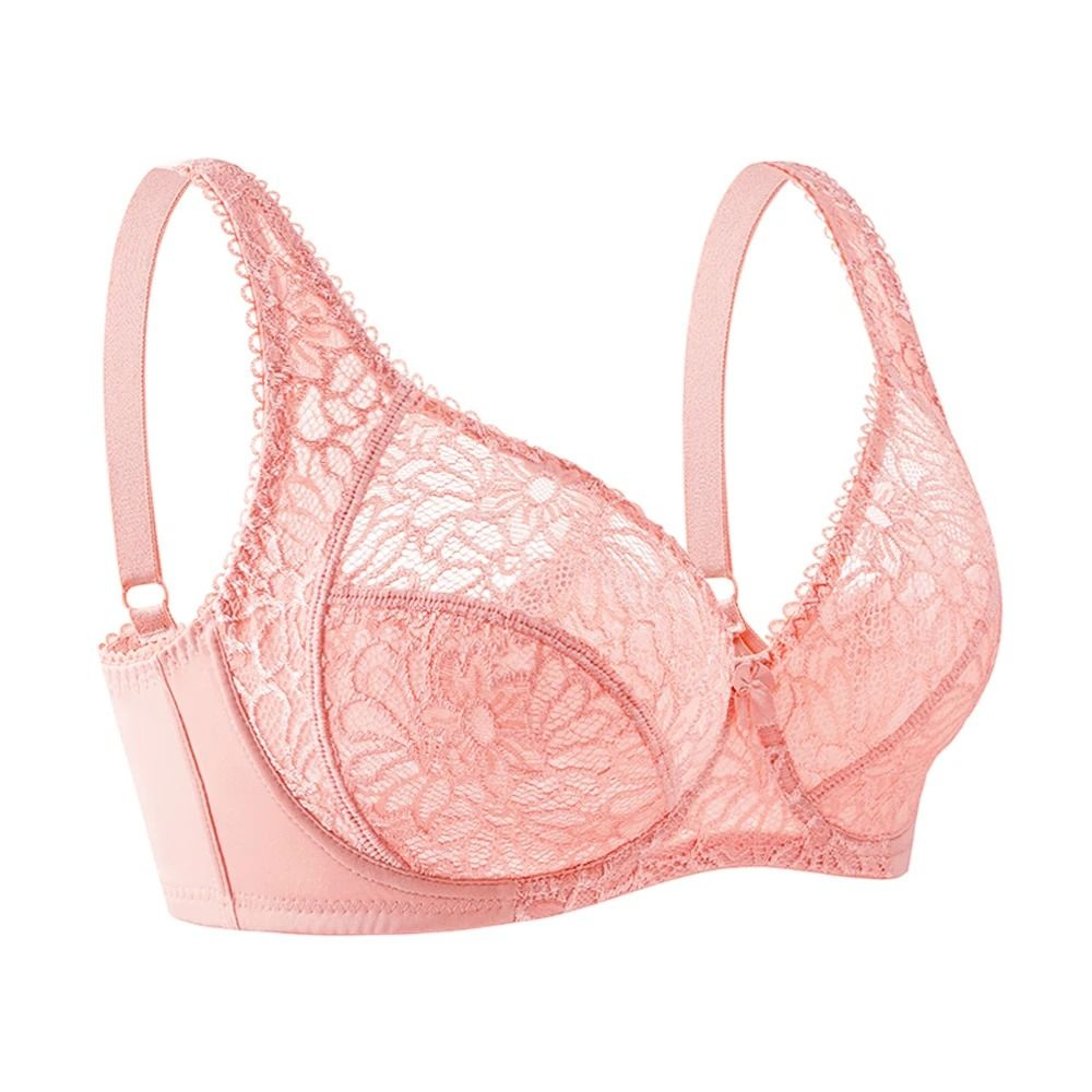 Womens UltraThin Perspective Deep V Lace Sheer Plus Size Bra 11
