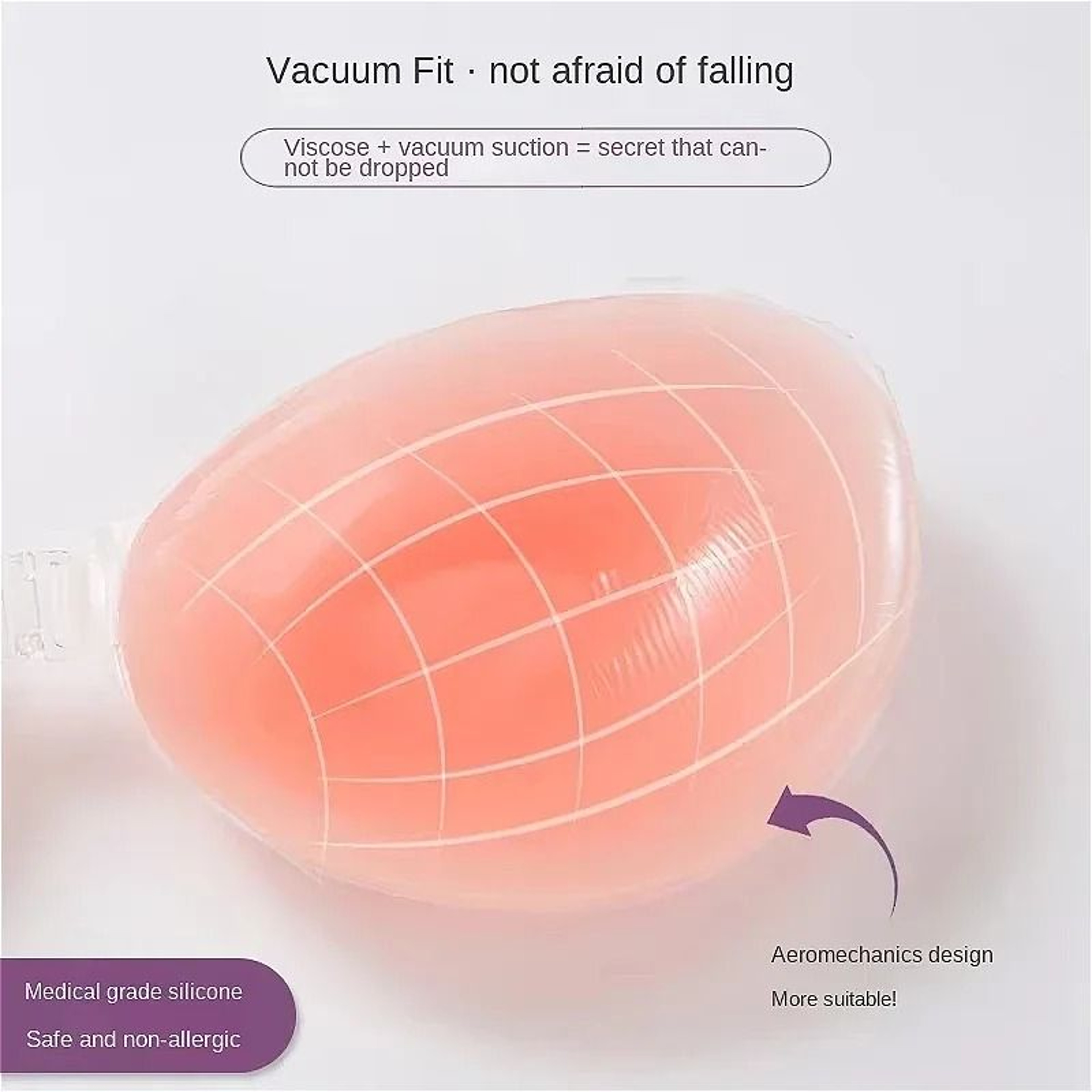 Silicone Invisible Push Up Strapless Bra Stealth Backless Breast Enhancer 4