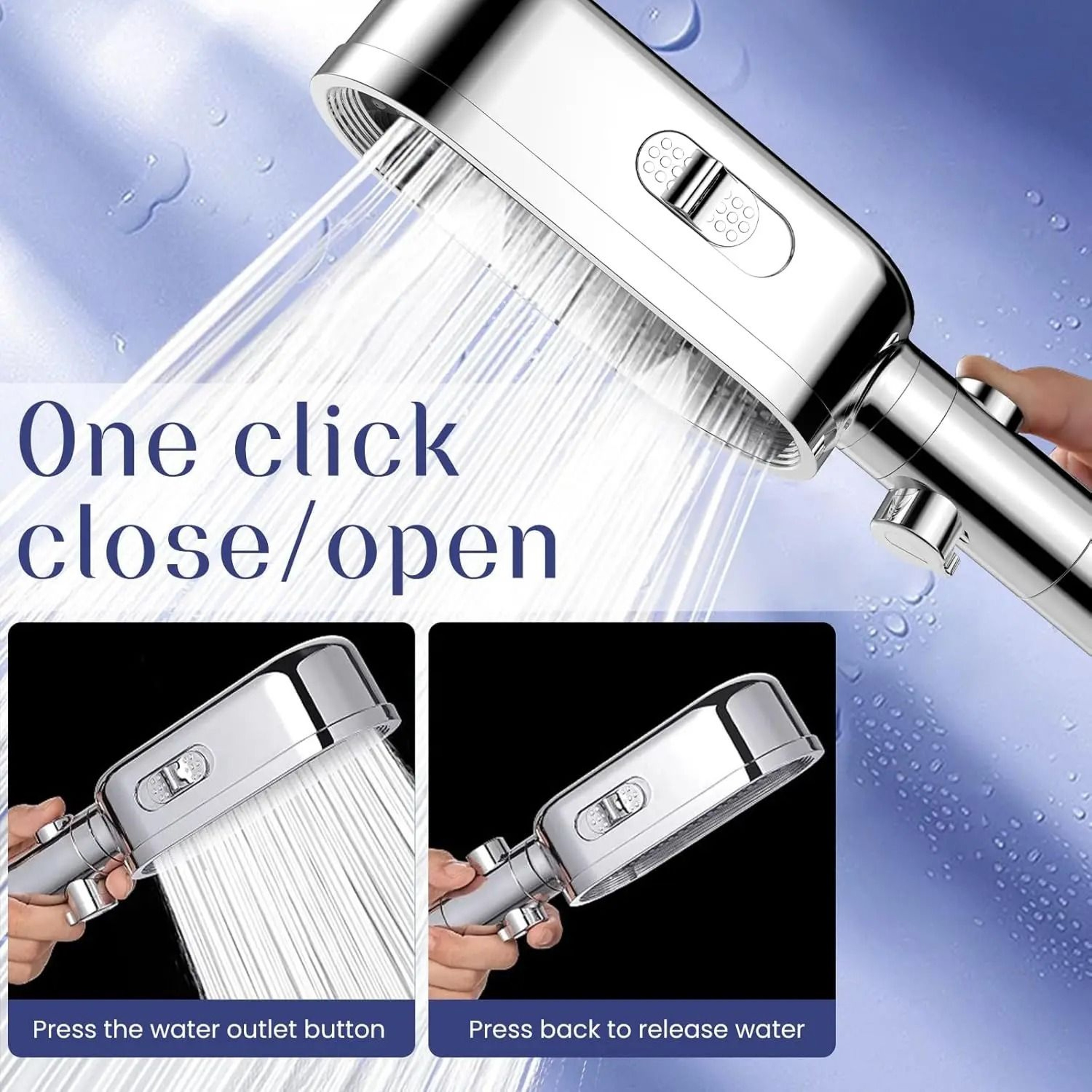 3 Modes Powerful Handheld Shower Head AntiClogging And AntiLimescale Flexible Bath Head 1