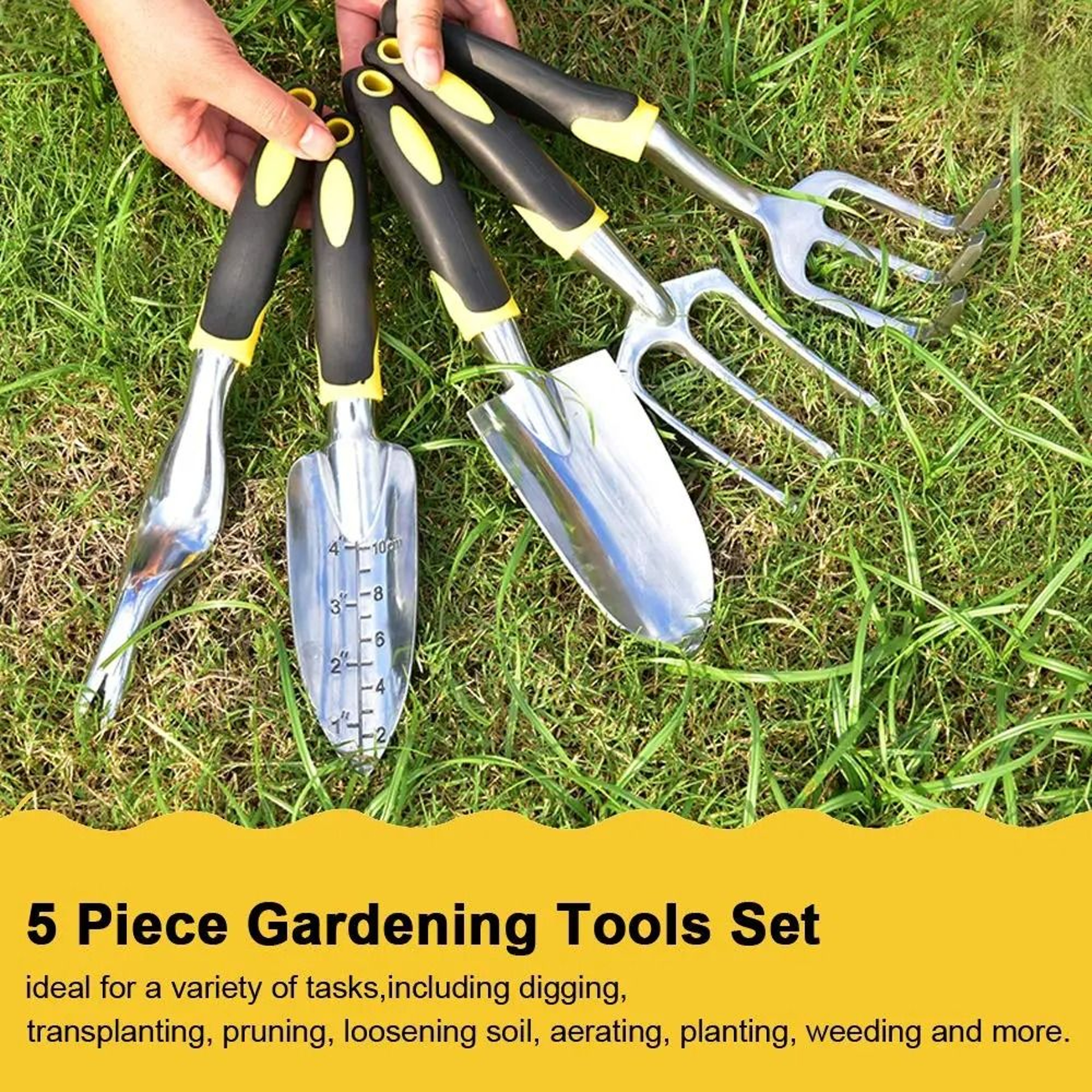 Professional HeavyDuty Garden Hand Tool Set  Ergonomic Trowel Rake Cultivator  Weeder For Bonsai An 5