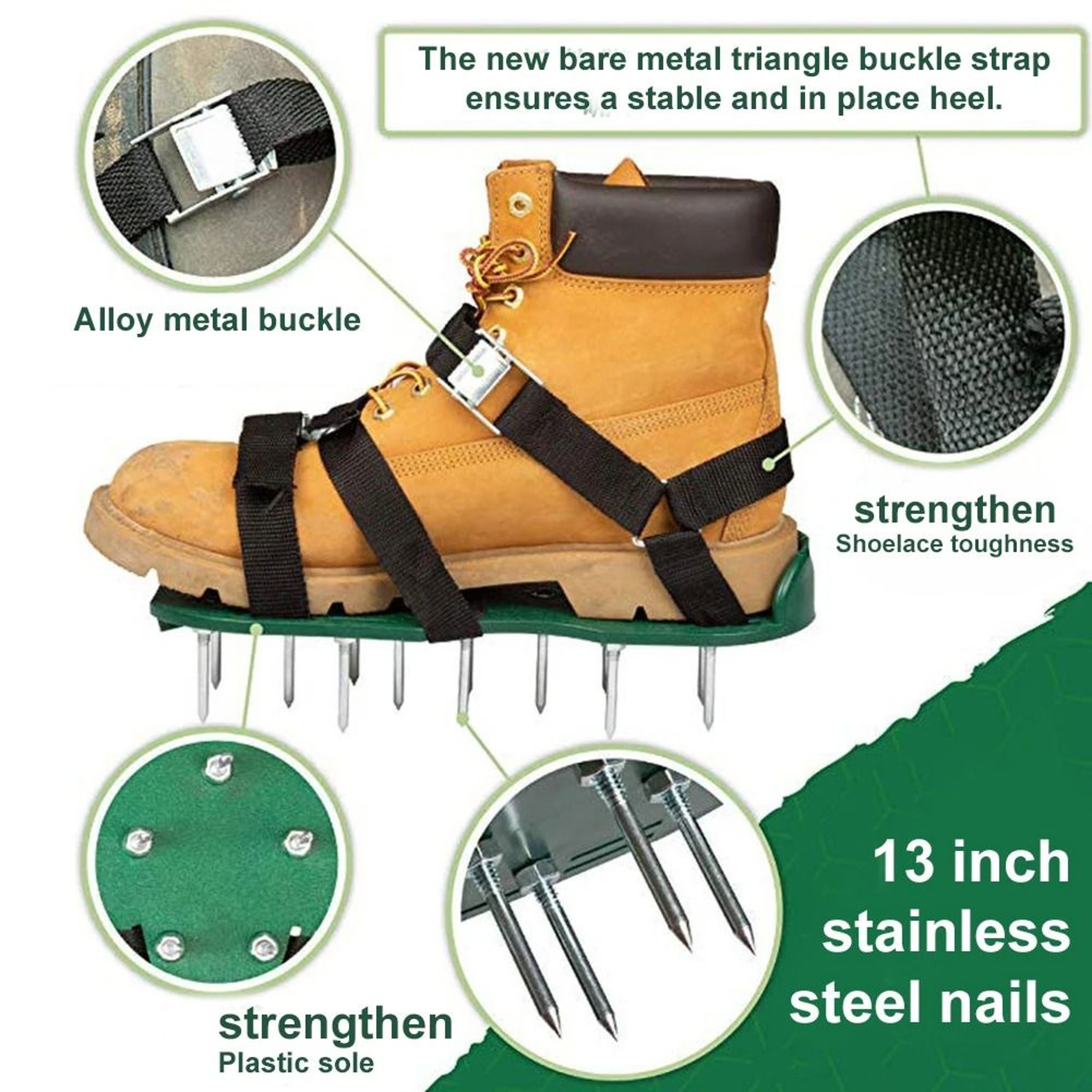 8Piece Lawn Spike Shoe Replacement Straps  Durable Nylon Garden Aerator Shoe Laces 4