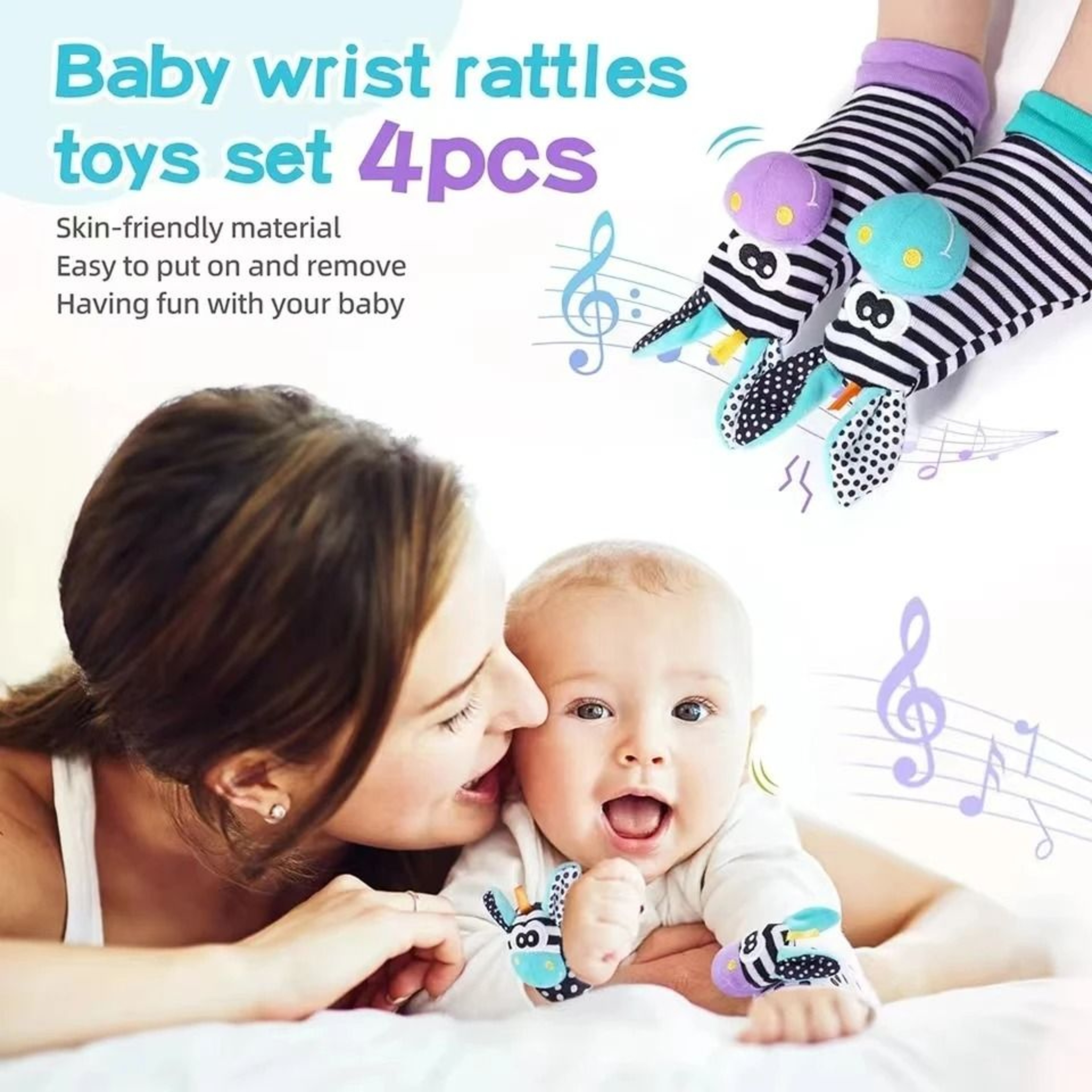 Infant Wrist Rattle  Sensory Sock Set  Early Educational Development Toy For Babies 012 Months 5