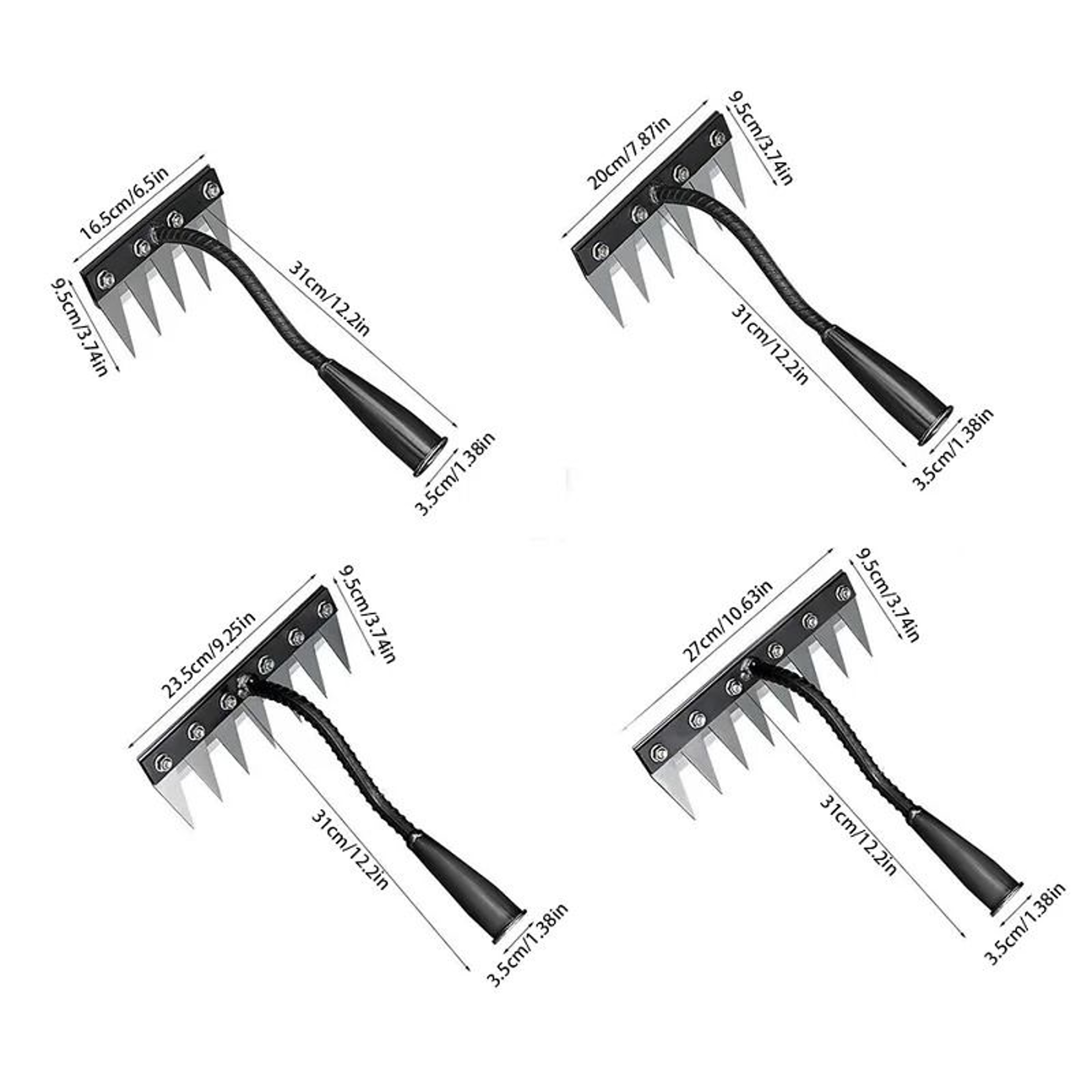 Carbon Steel Garden Hand Rake  HeavyDuty Scarifier  Agricultural Nail Harrow For Farm Weeding 5