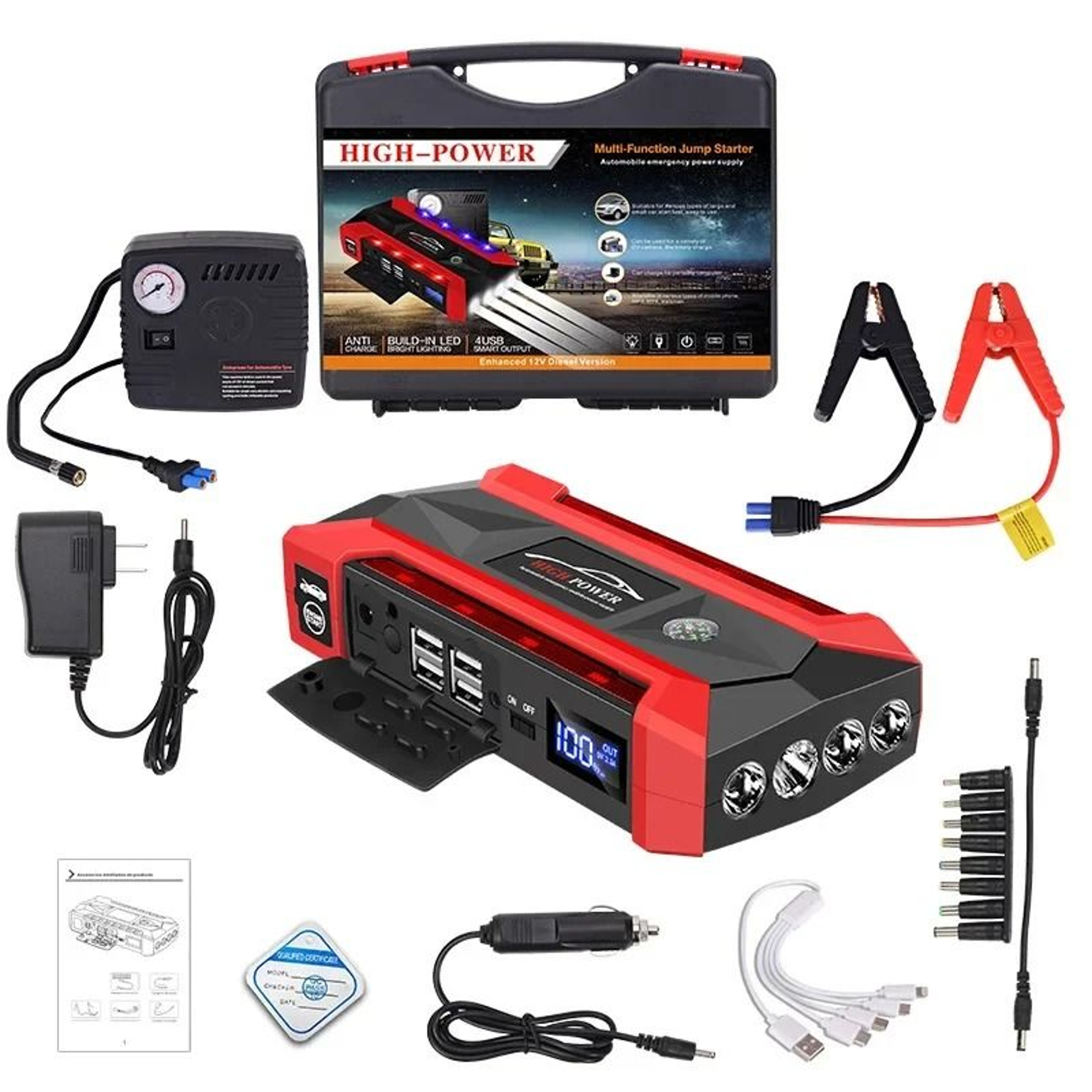 5000A Peak Performance Car Battery Starter  12V Portable Auto Jump Starter For Petrol  Diesel Engin 7