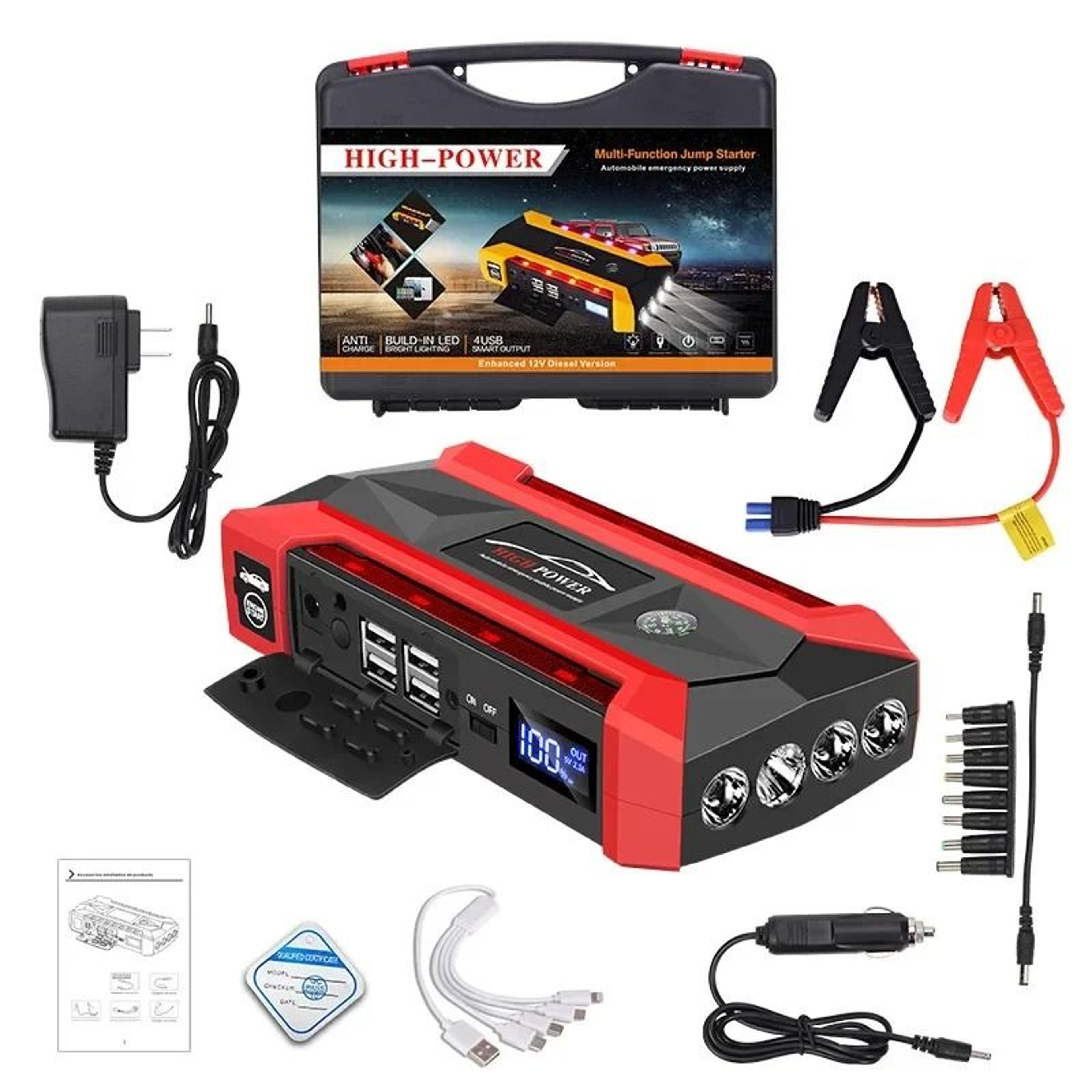5000A Peak Performance Car Battery Starter  12V Portable Auto Jump Starter For Petrol  Diesel Engin 8