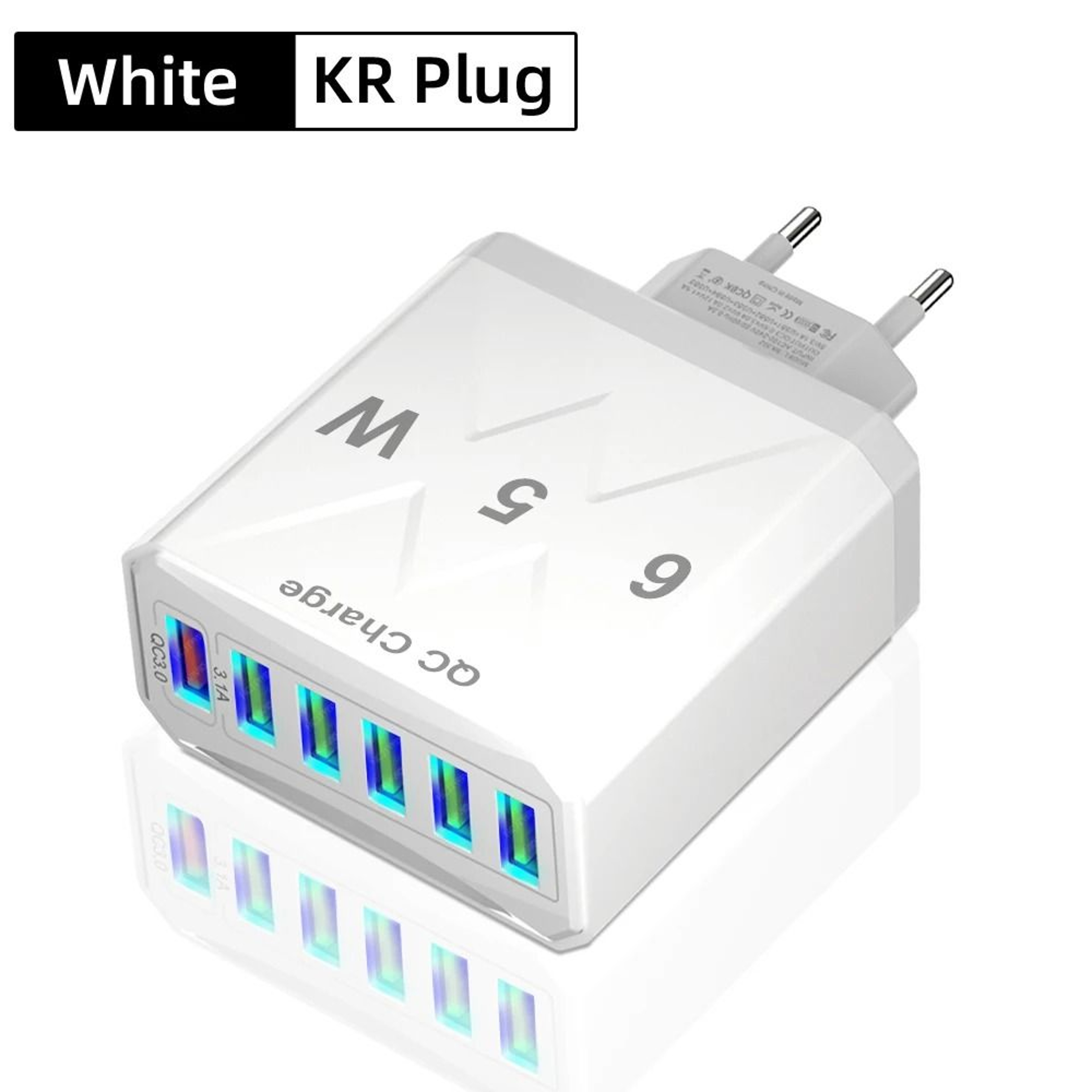 Vumpach 6Port USB Fast Charger  Quick Charge 30 Wall Adapter With Global EUUSUKKR Plug Options 10