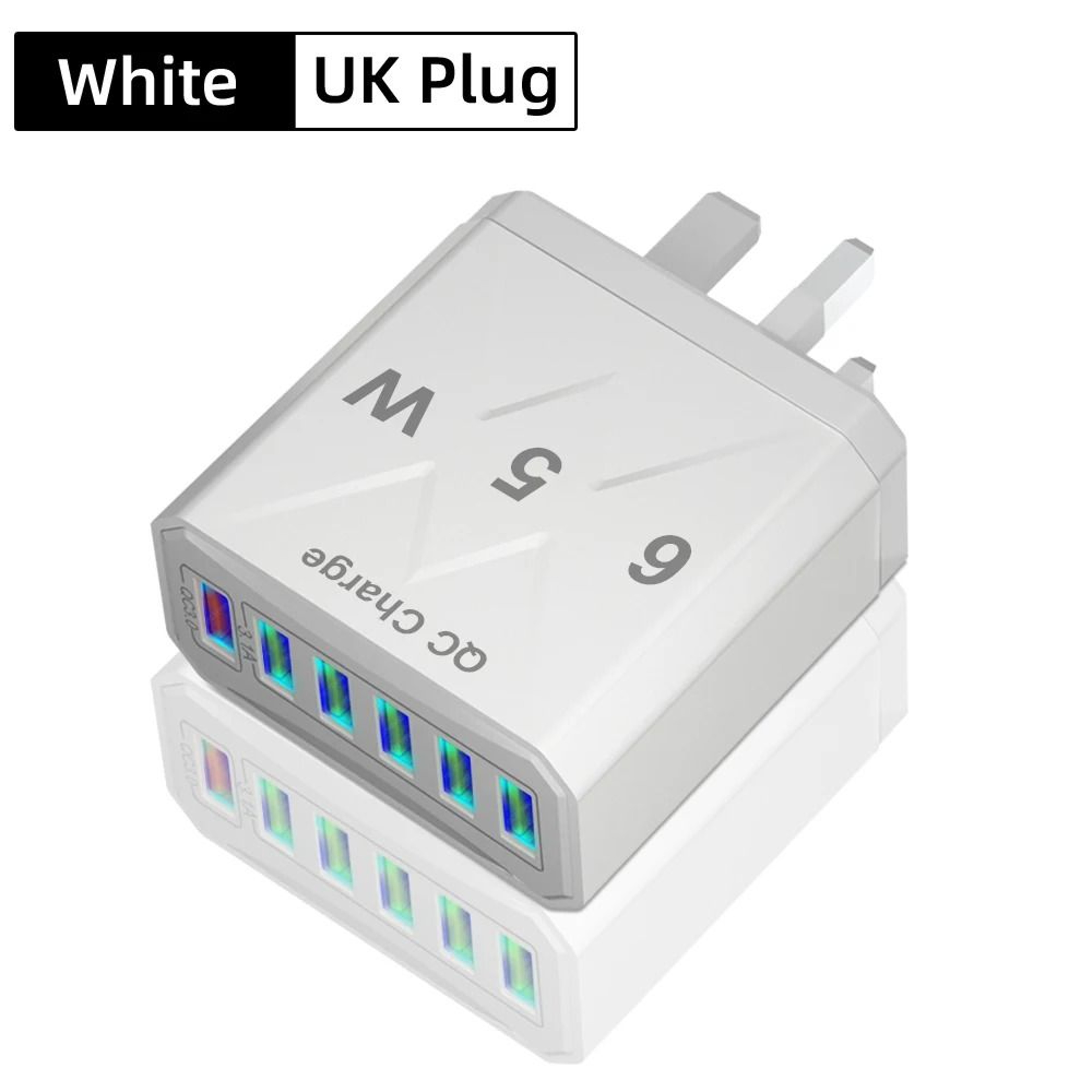 Vumpach 6Port USB Fast Charger  Quick Charge 30 Wall Adapter With Global EUUSUKKR Plug Options 12
