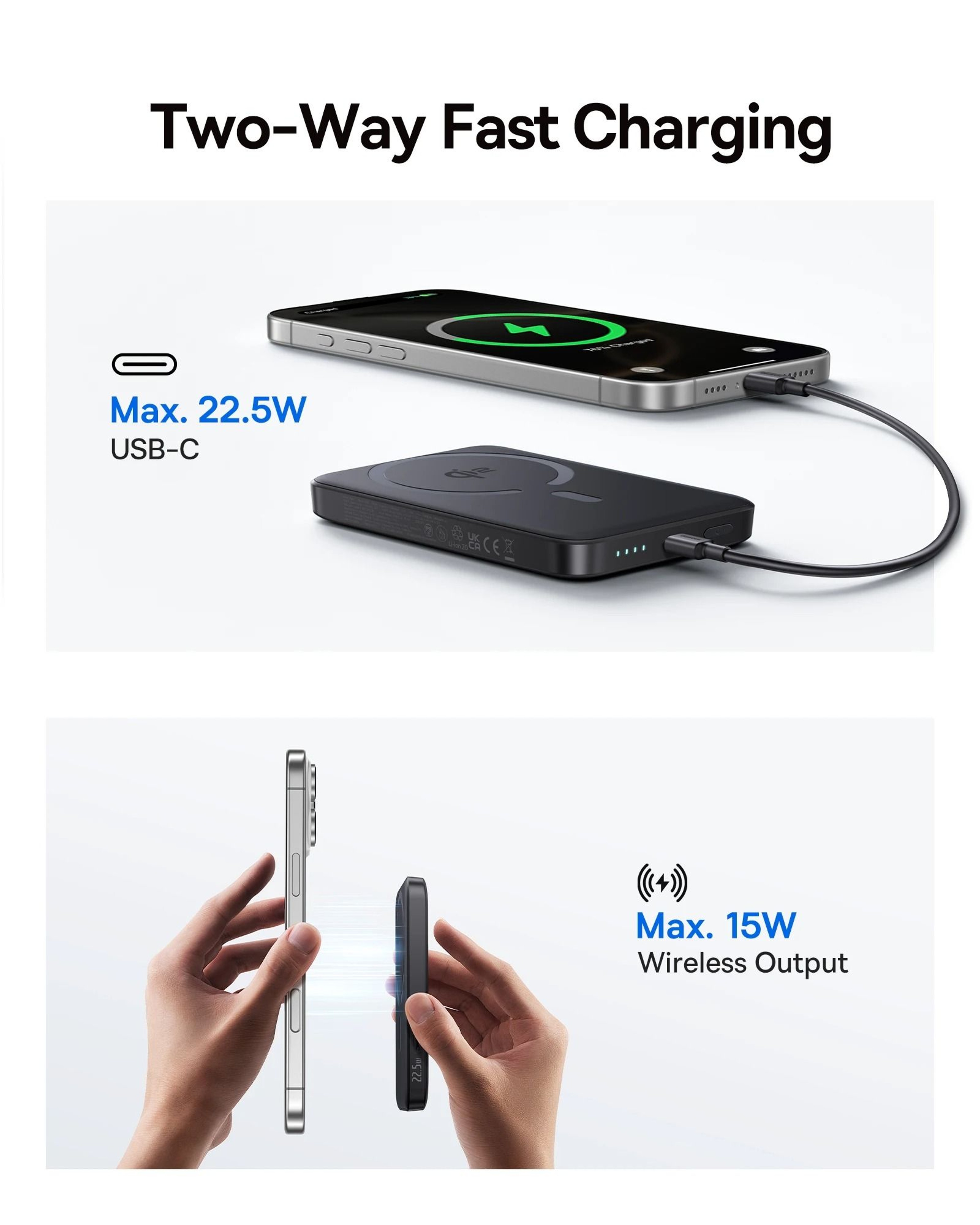 Baseus Qi2 Magnetic Power Bank  10000mAh 15W Wireless  225W Wired Fast Charger For IPhone 16 15 14  3