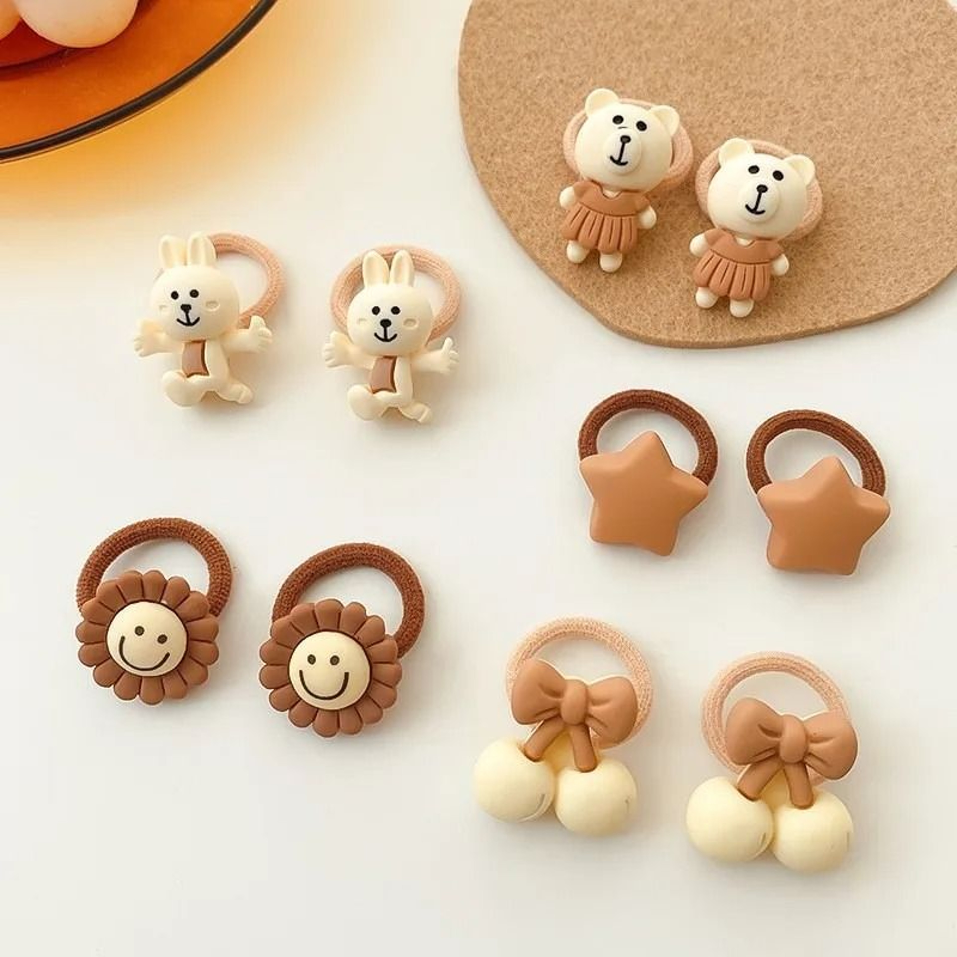 Kawaii Cartoon Baby Hair Scrunchies  Cute Elastic Rubber Bands  Hair Ties For Children And Kids 10