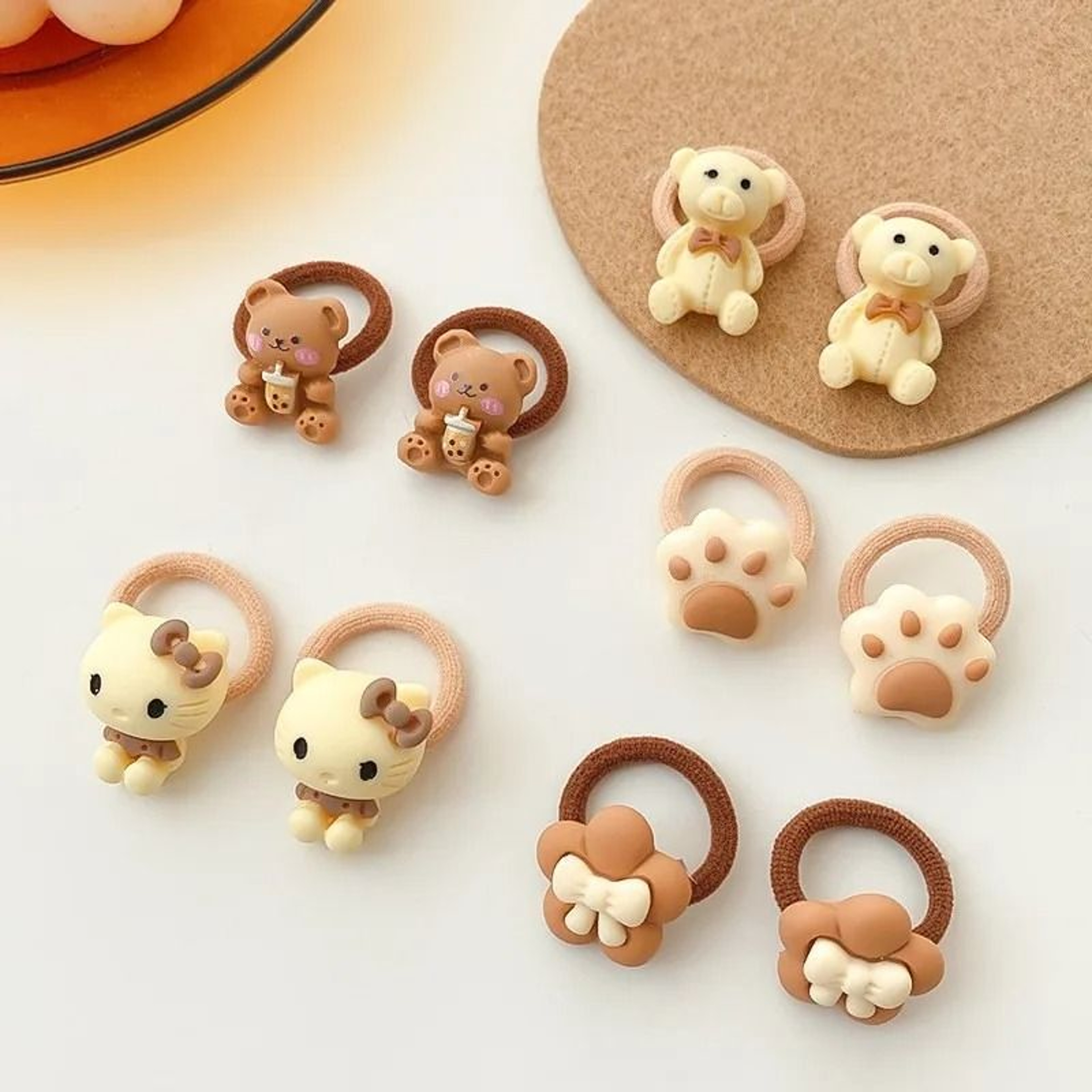 Kawaii Cartoon Baby Hair Scrunchies  Cute Elastic Rubber Bands  Hair Ties For Children And Kids 12