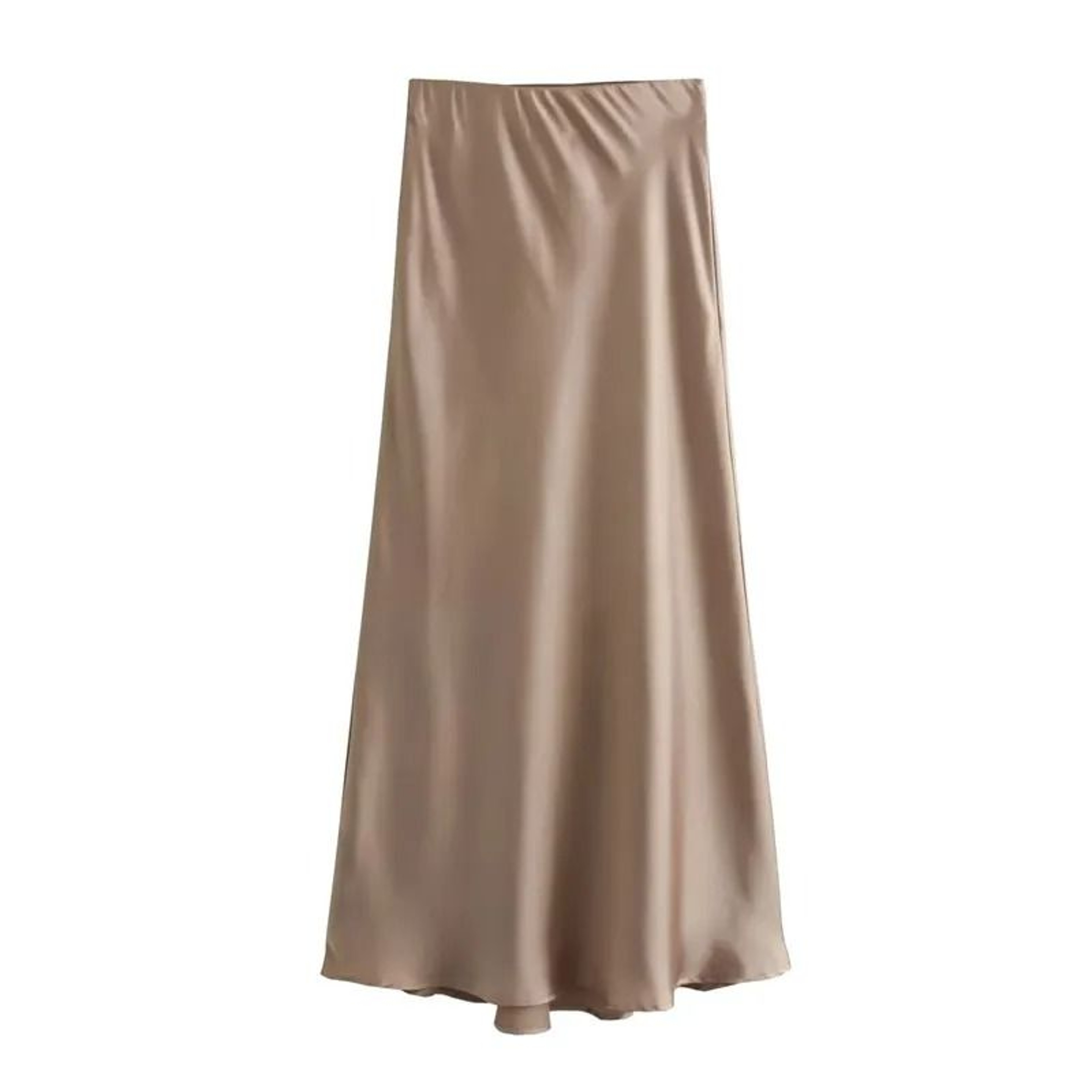 MUJER Woman 2025 High Waist Satin Midi Skirt  Elegant Black Summer Long Skirt For Office  Professio 4