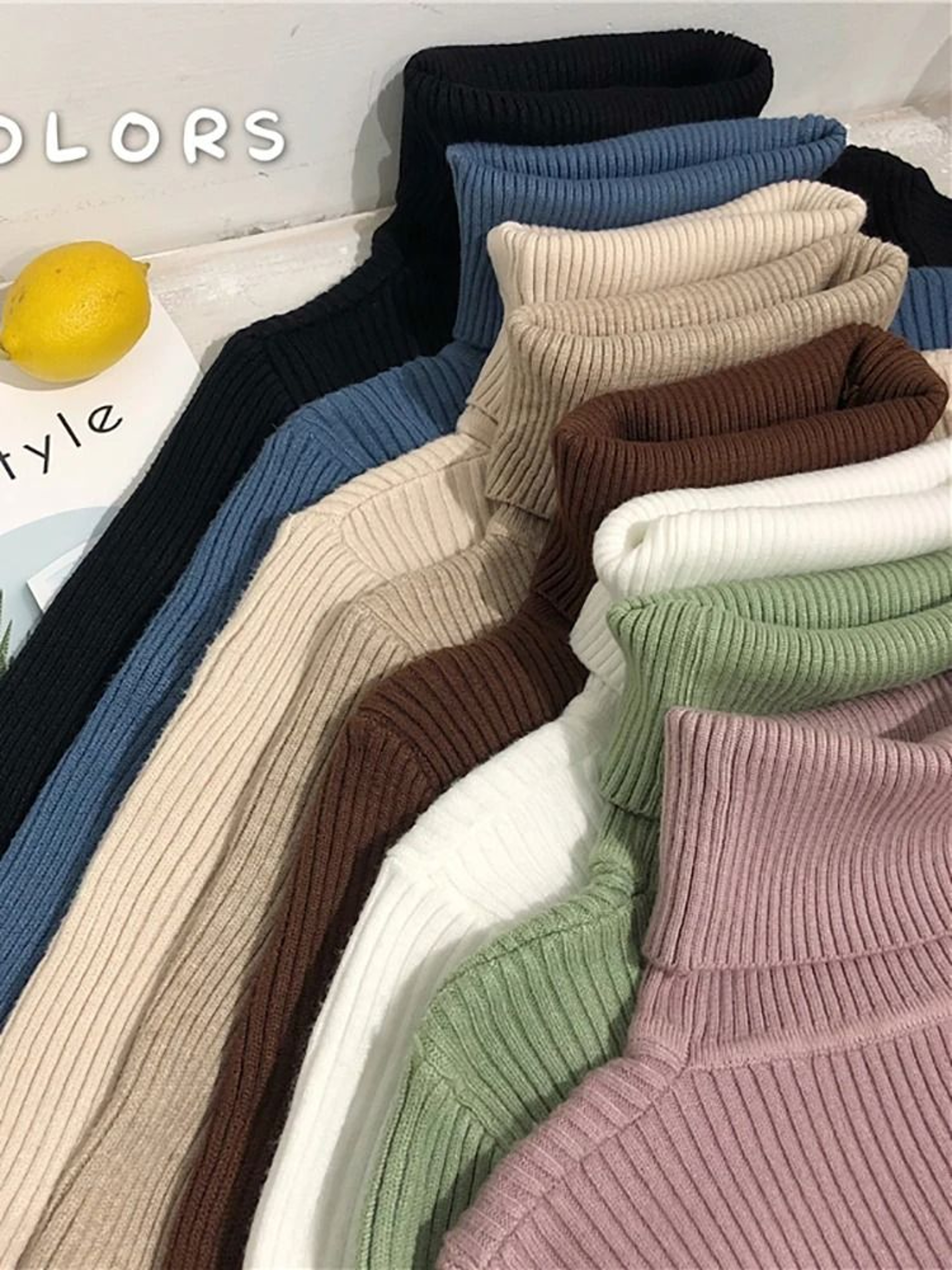 Korean Slim Turtleneck Sweater  2025 AutumnWinter RibKnit Pullover Jumper For Women 0