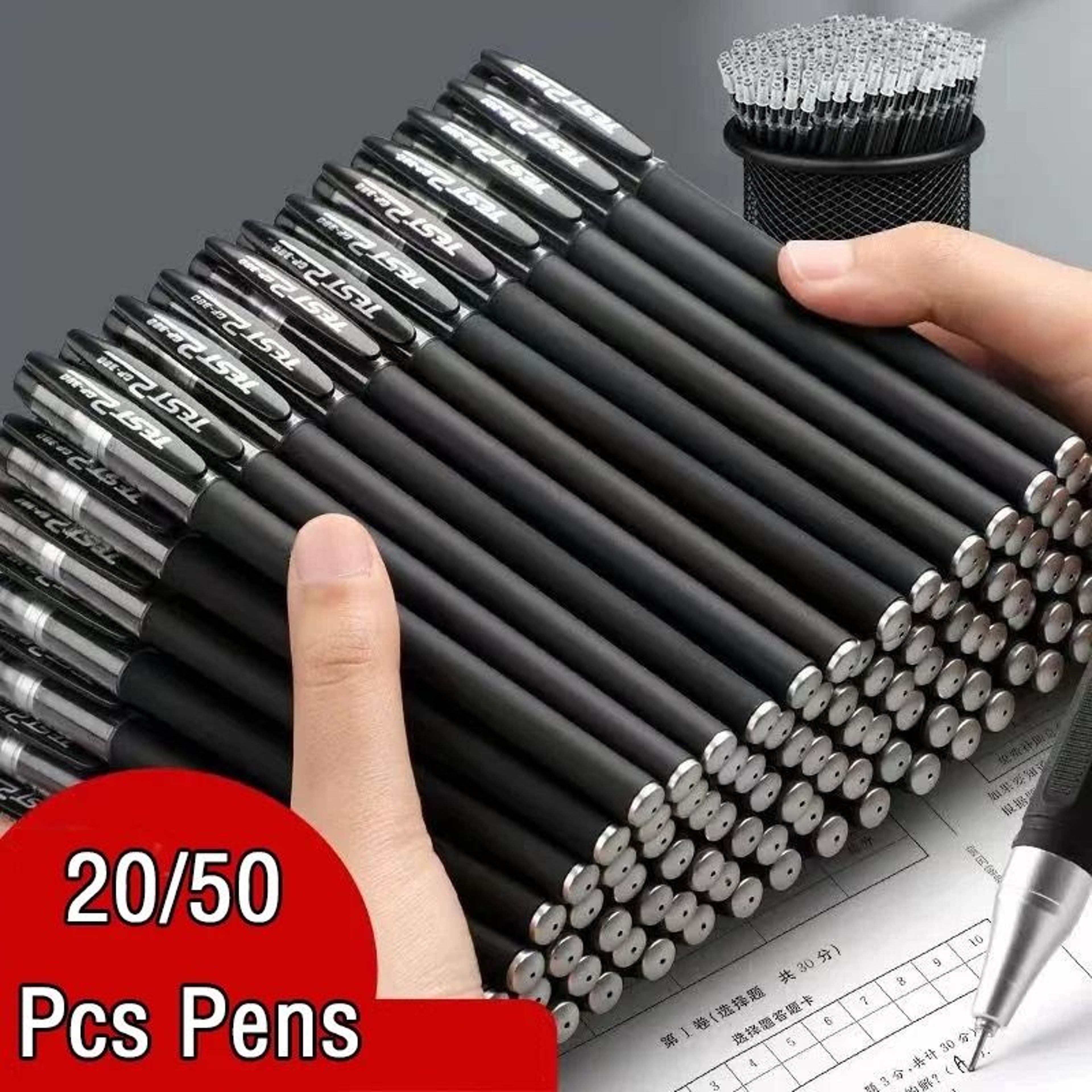 Bulk Gel Pen Set  2050 Pcs Professional Black Blue And Red Writing Pens For School And Office 0