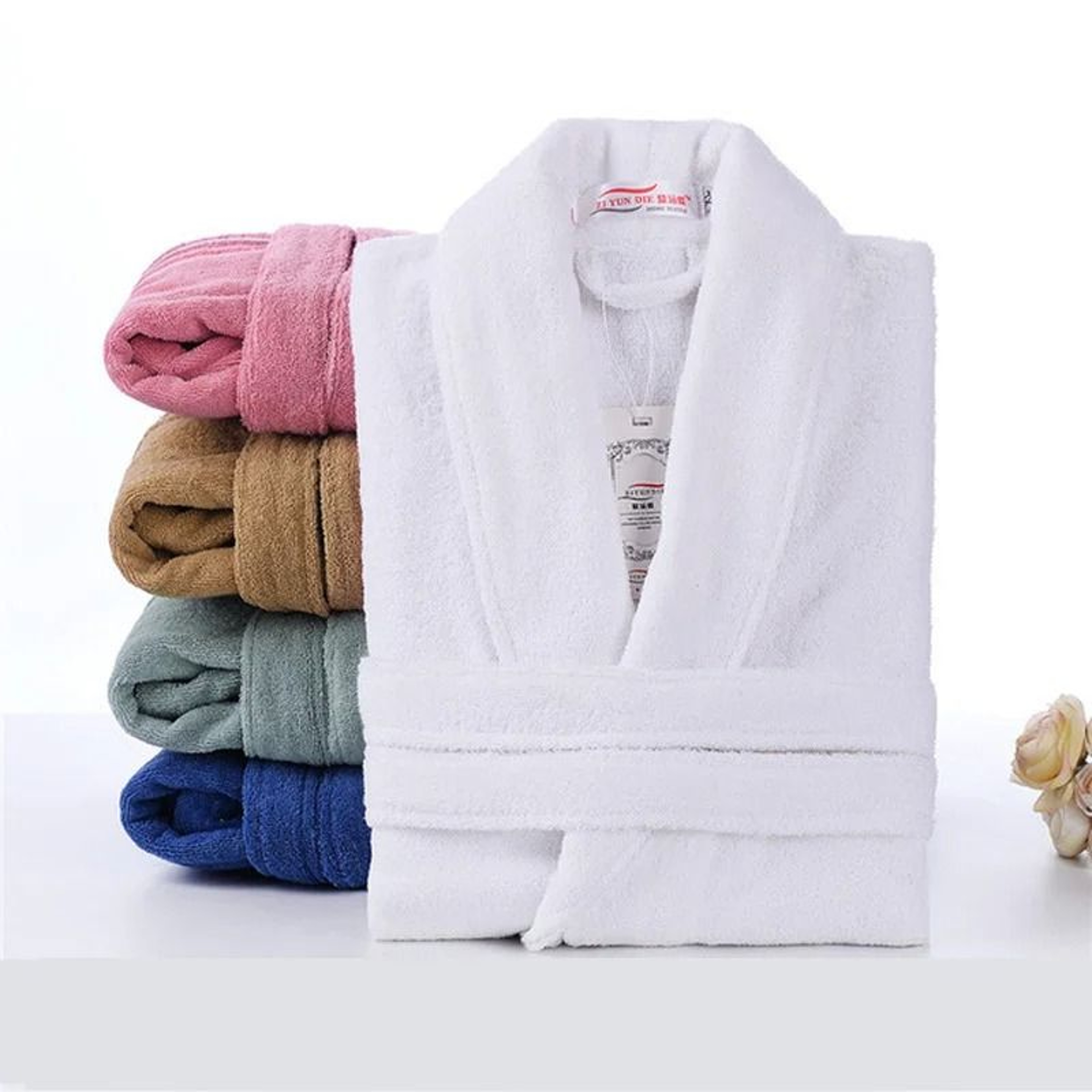 Premium 100 Cotton Toweling Terry Robe  Unisex Soft Bath Robe  Casual Nightrobe Sleepwear 0