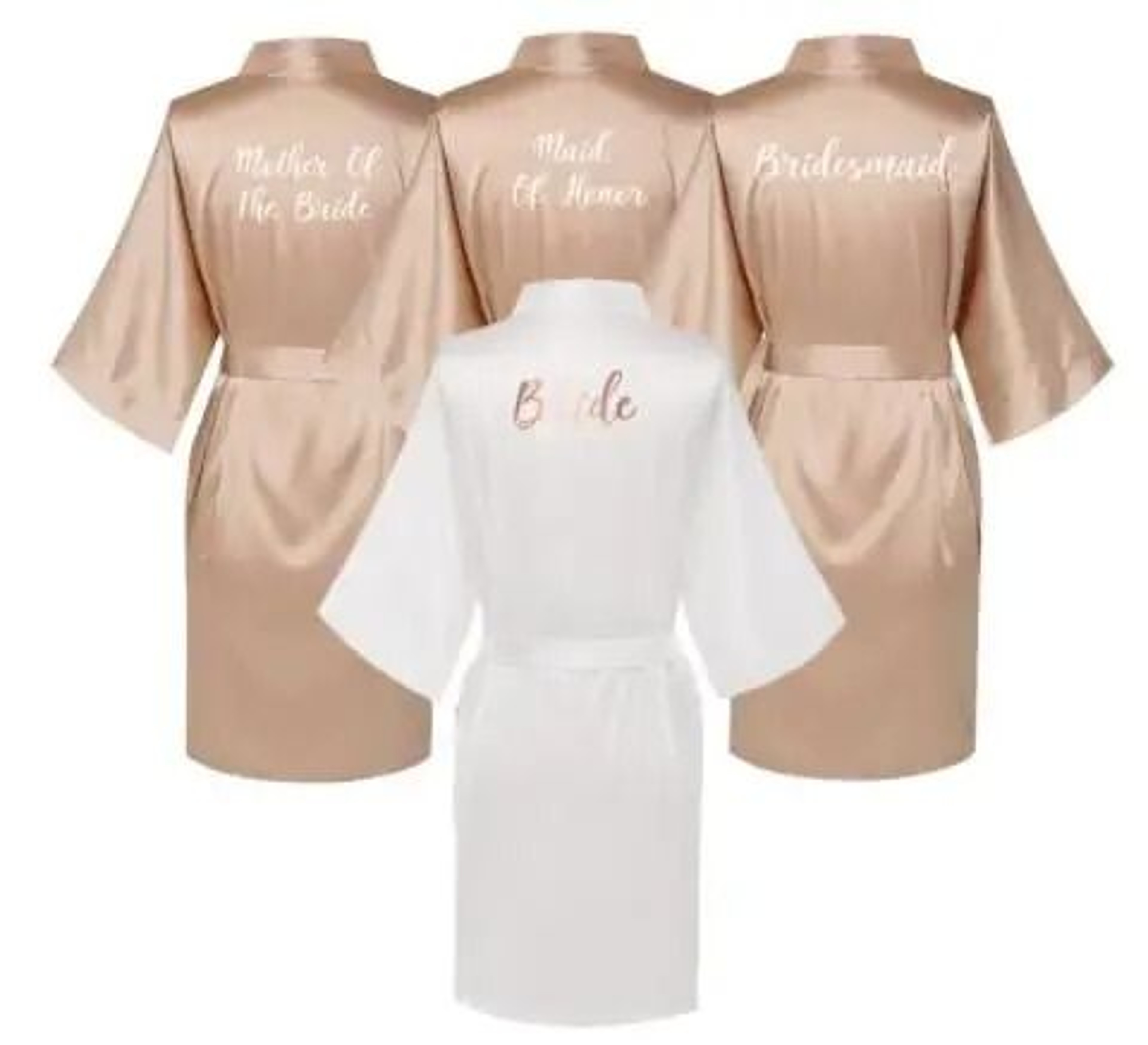 Plus Size Satin Silk Wedding Robes  Elegant Bride  Bridesmaid Gown For Maid Of Honor 0
