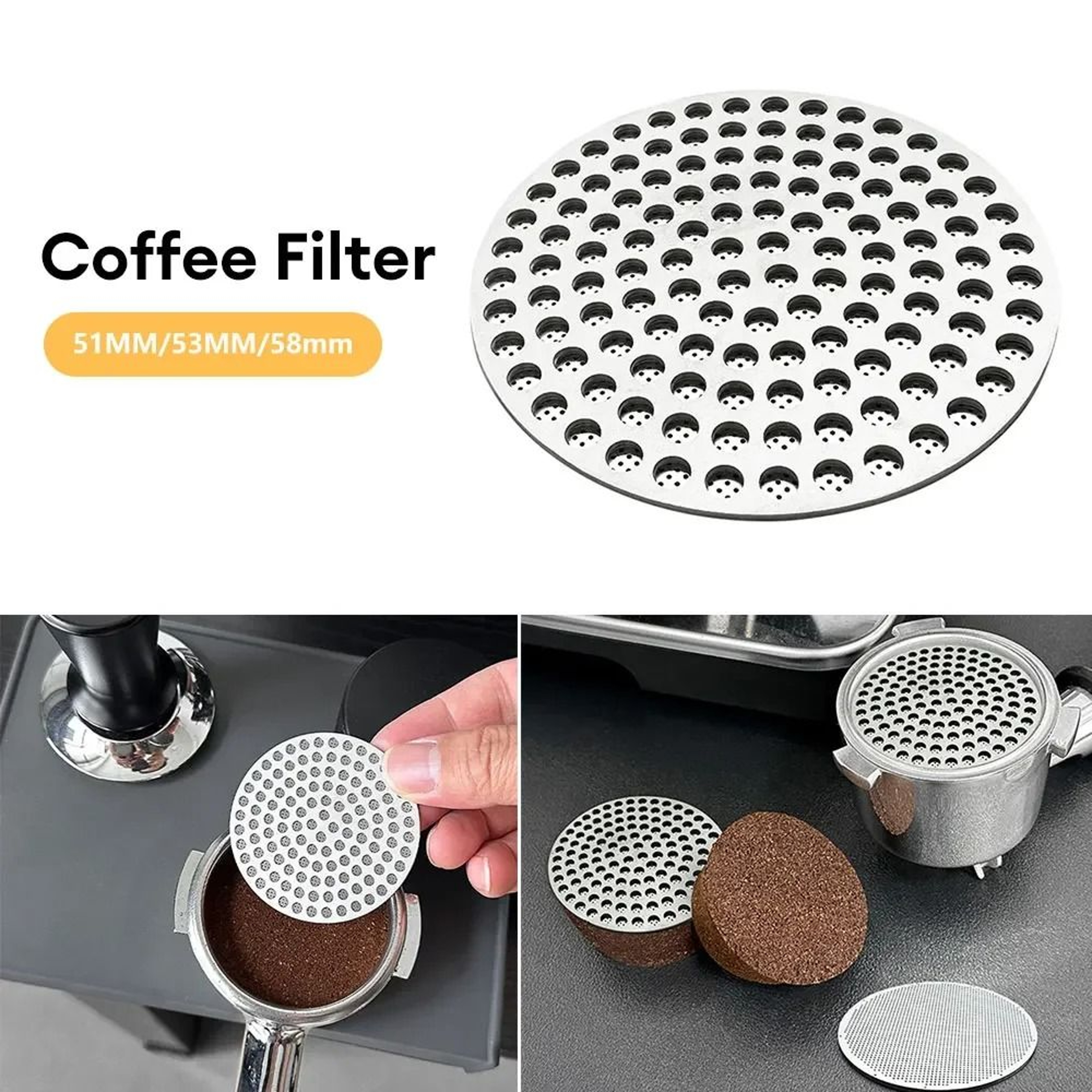 Professional Espresso Puck Screen  Reusable Double Metal Fine Mesh  Heat Resistant Coffee Filter 0