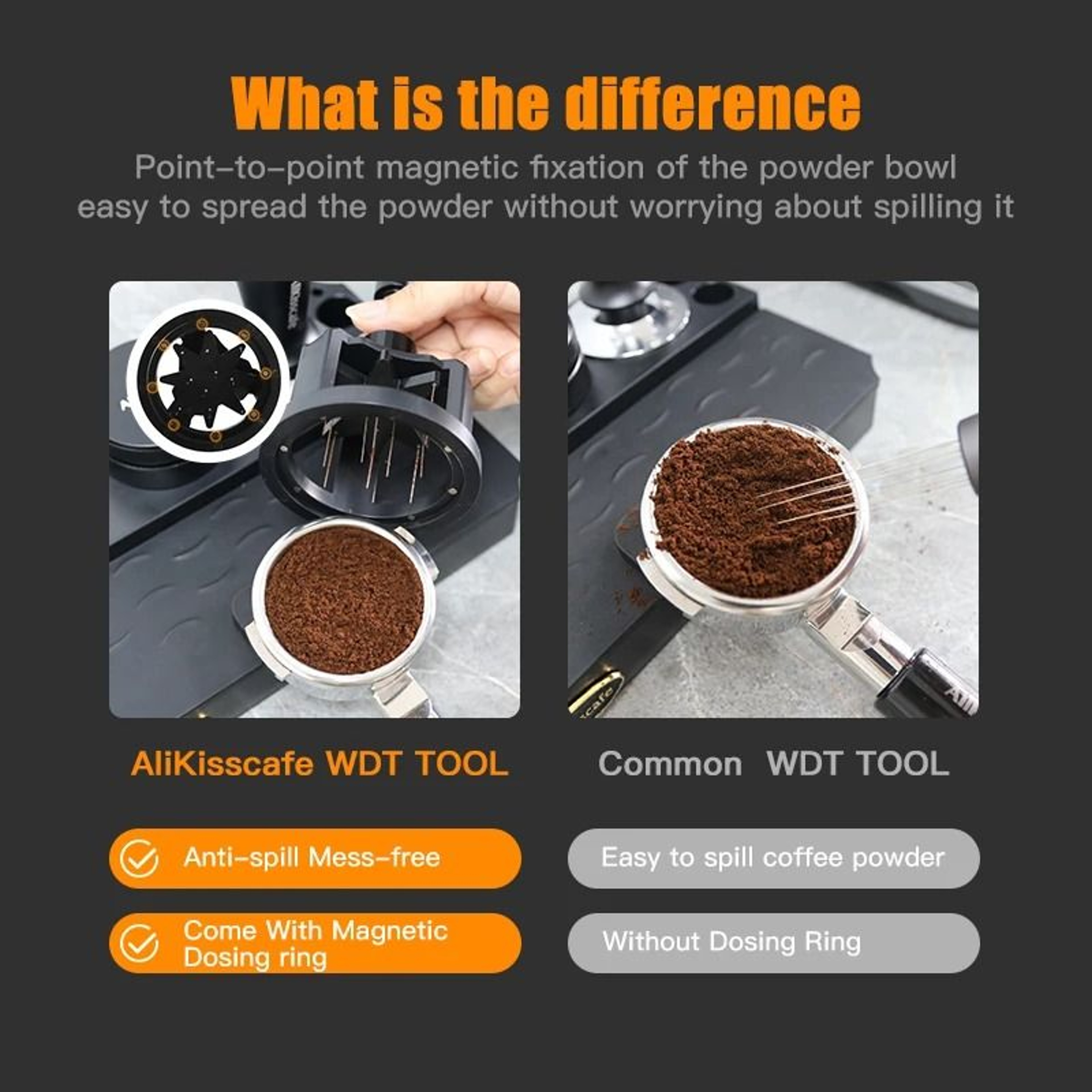 ALIKISSCAFE Adjustable WDT Tool  Professional Espresso Needle Distributor For 515458mm Portafilters 3