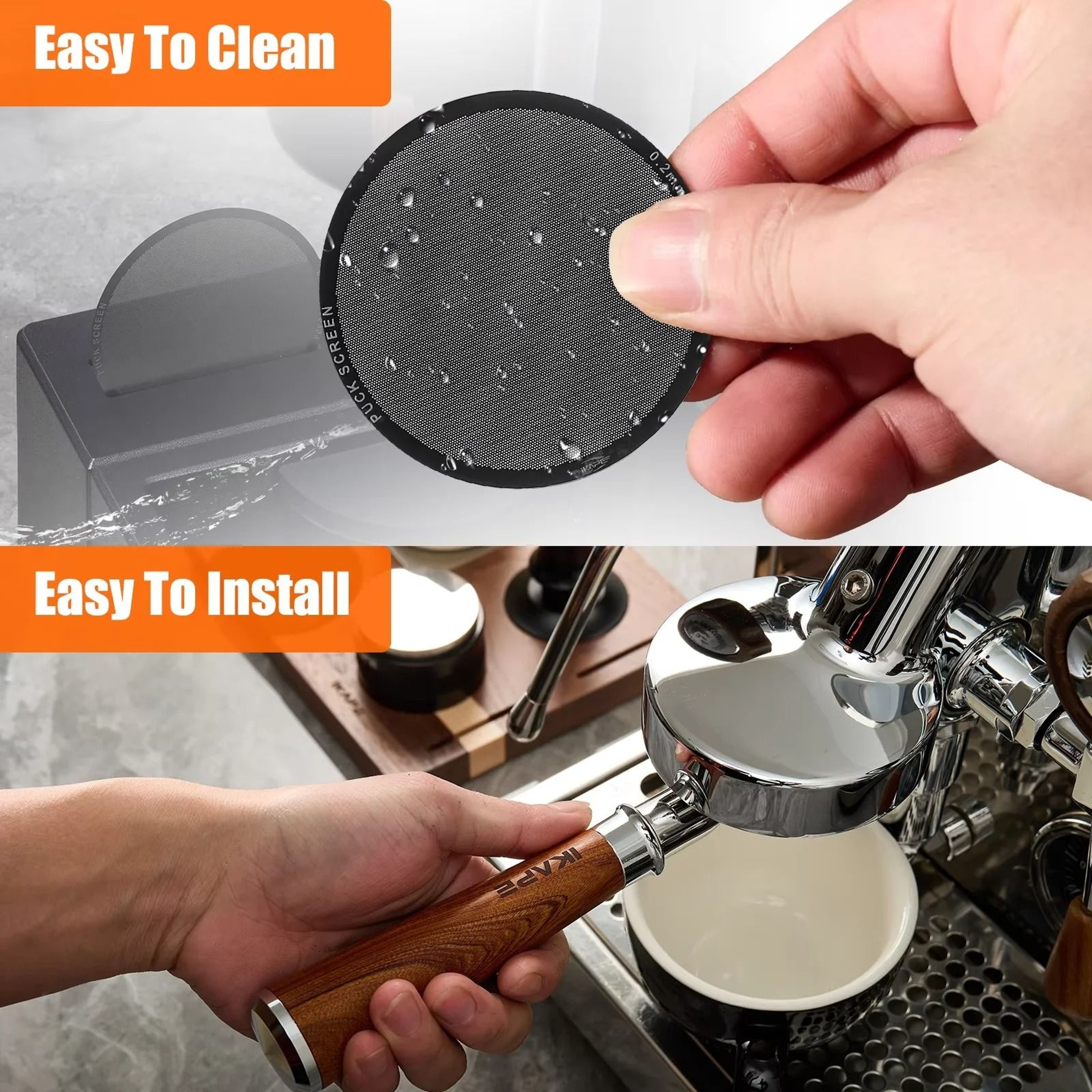 IKAPE Precision Espresso Puck Screen  Professional Reusable Filter For 5154585mm Portafilters 3