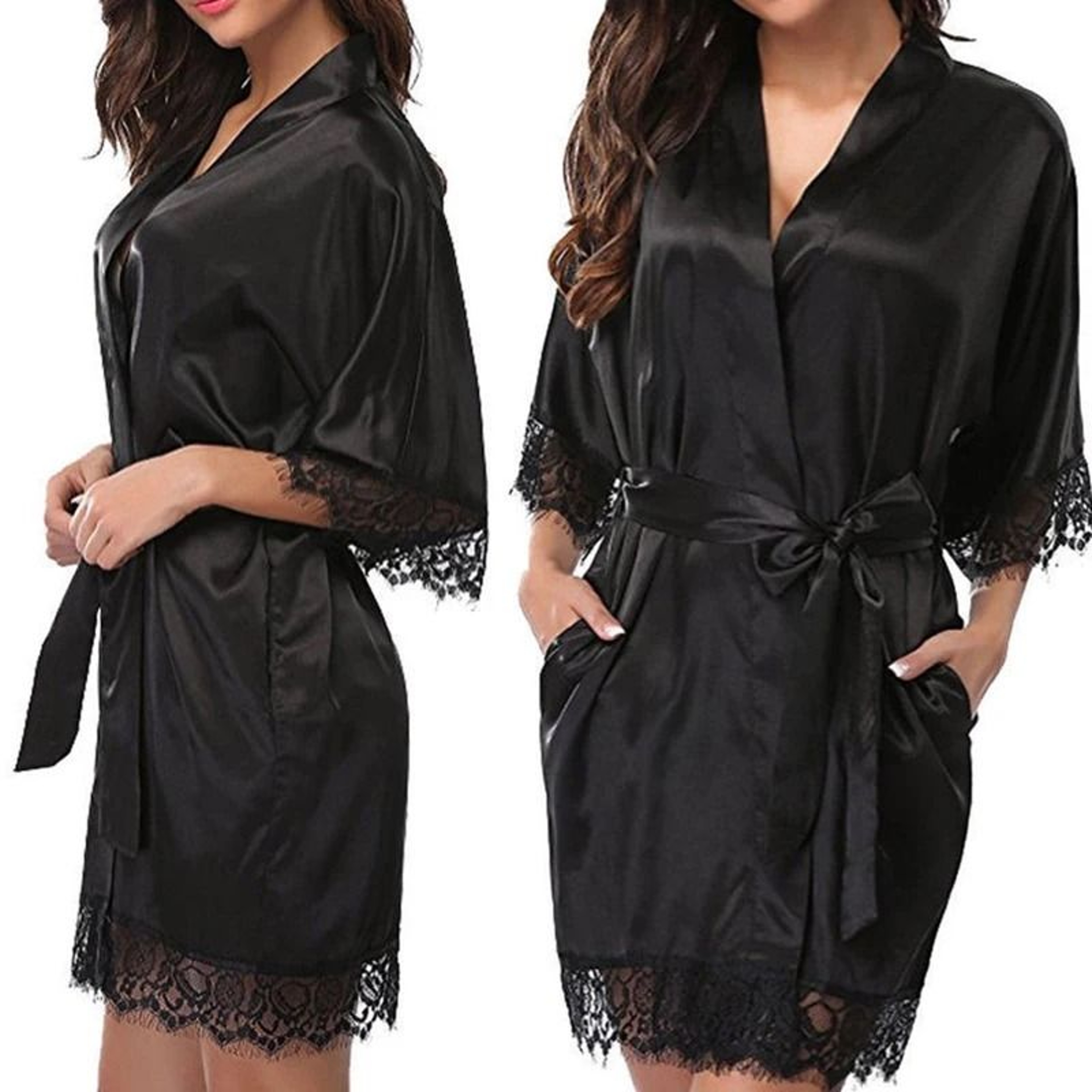 Glossy Ice Silk Womens Robe  Professional Plus Size Nightgown  Fashion Trend Homewear 0