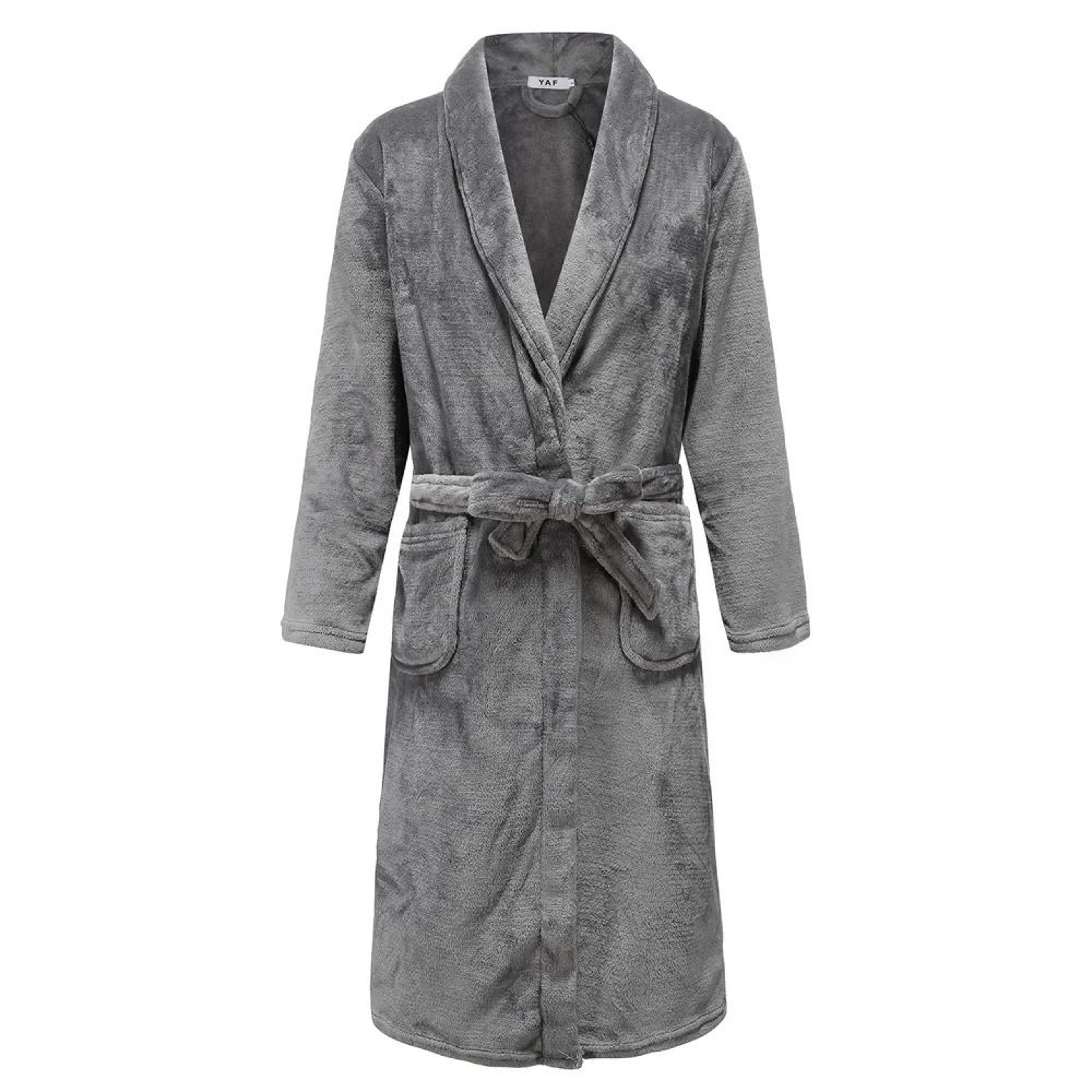 Mens Plus Size Thick Flannel Robe  Professional Coral Fleece Kimono  Winter Sleepwear Gown 10