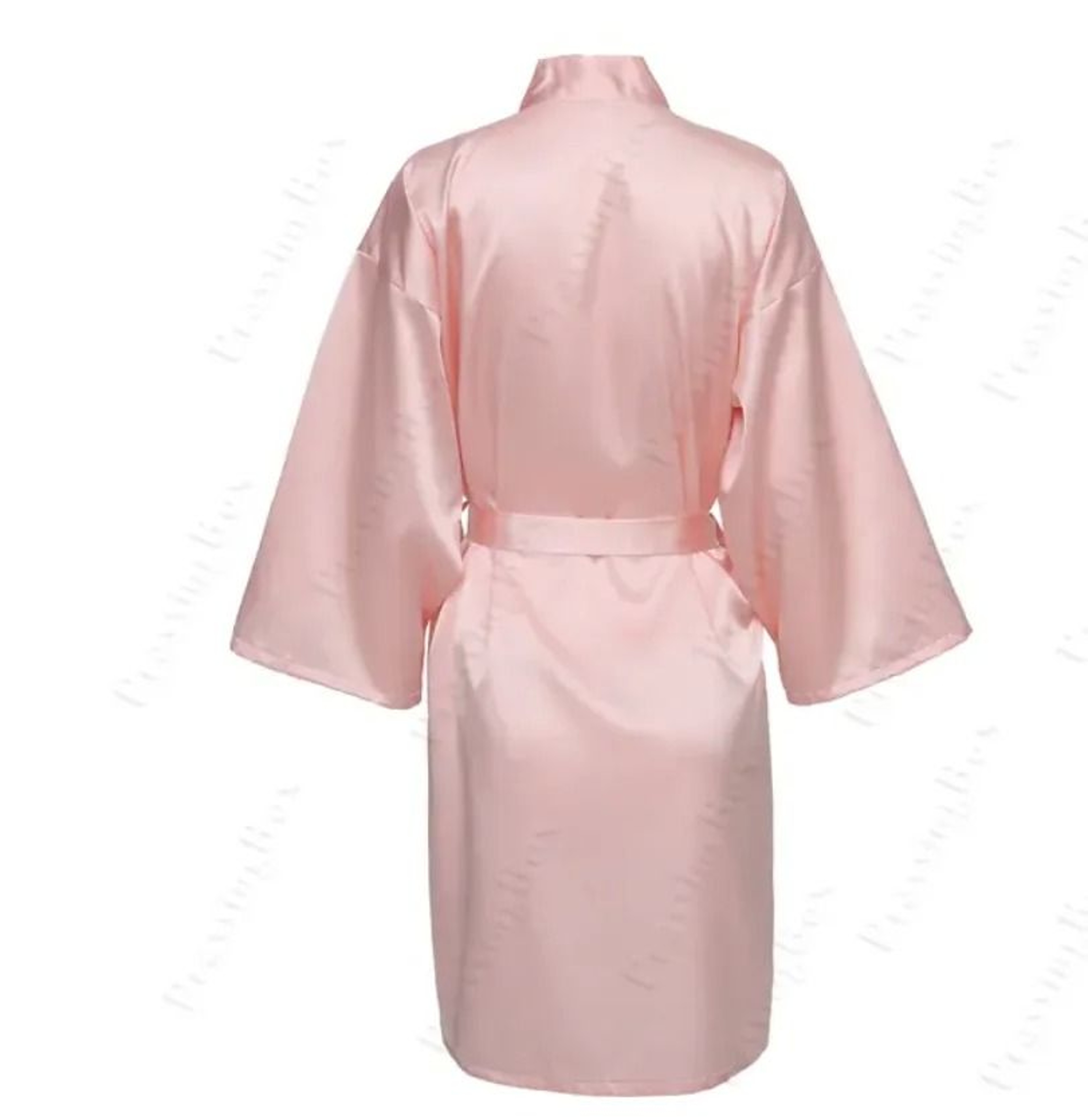 Elegant Solid Satin Night Robe  Professional Half Sleeve VNeck House Robe With Belt 1