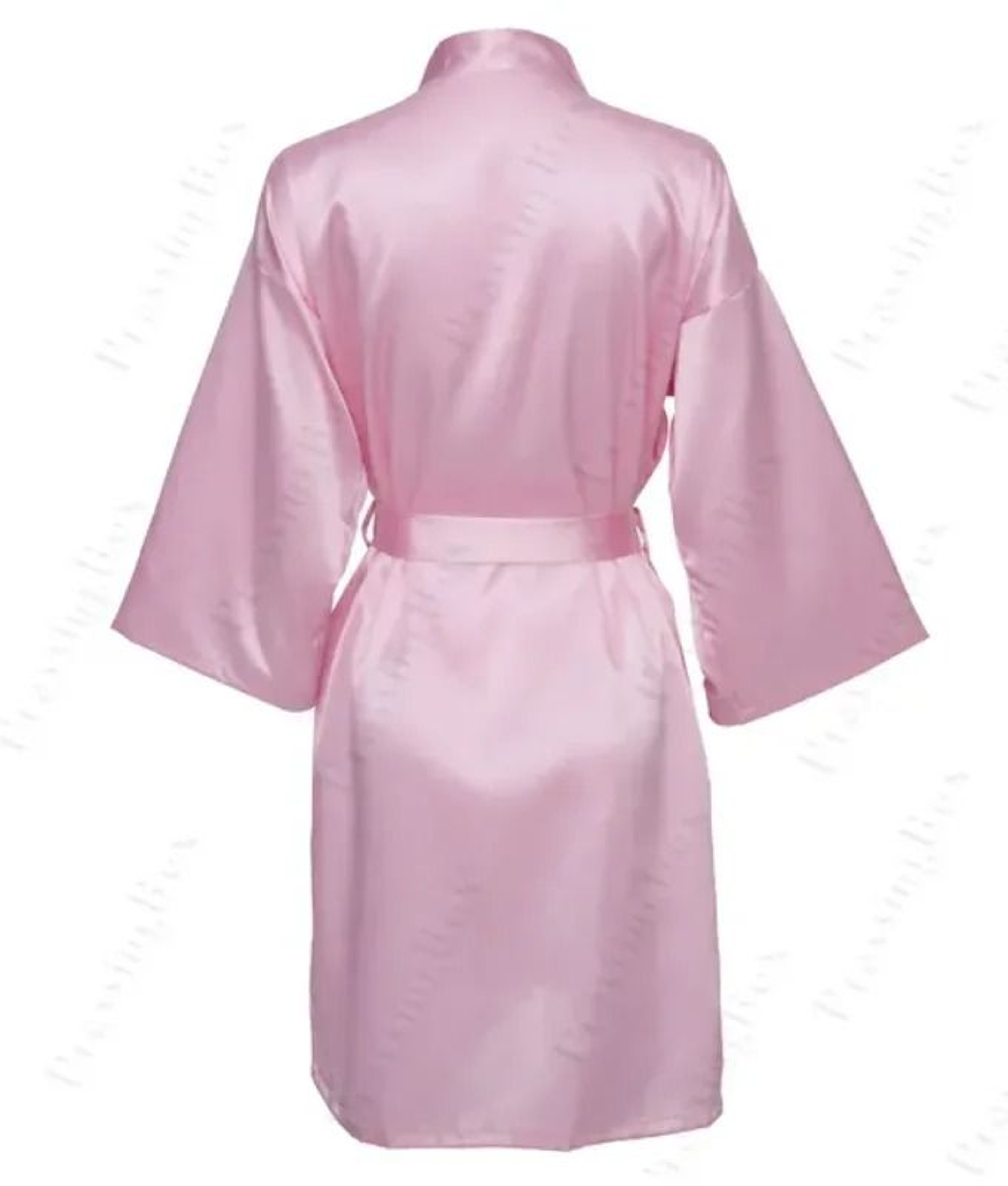 Elegant Solid Satin Night Robe  Professional Half Sleeve VNeck House Robe With Belt 4