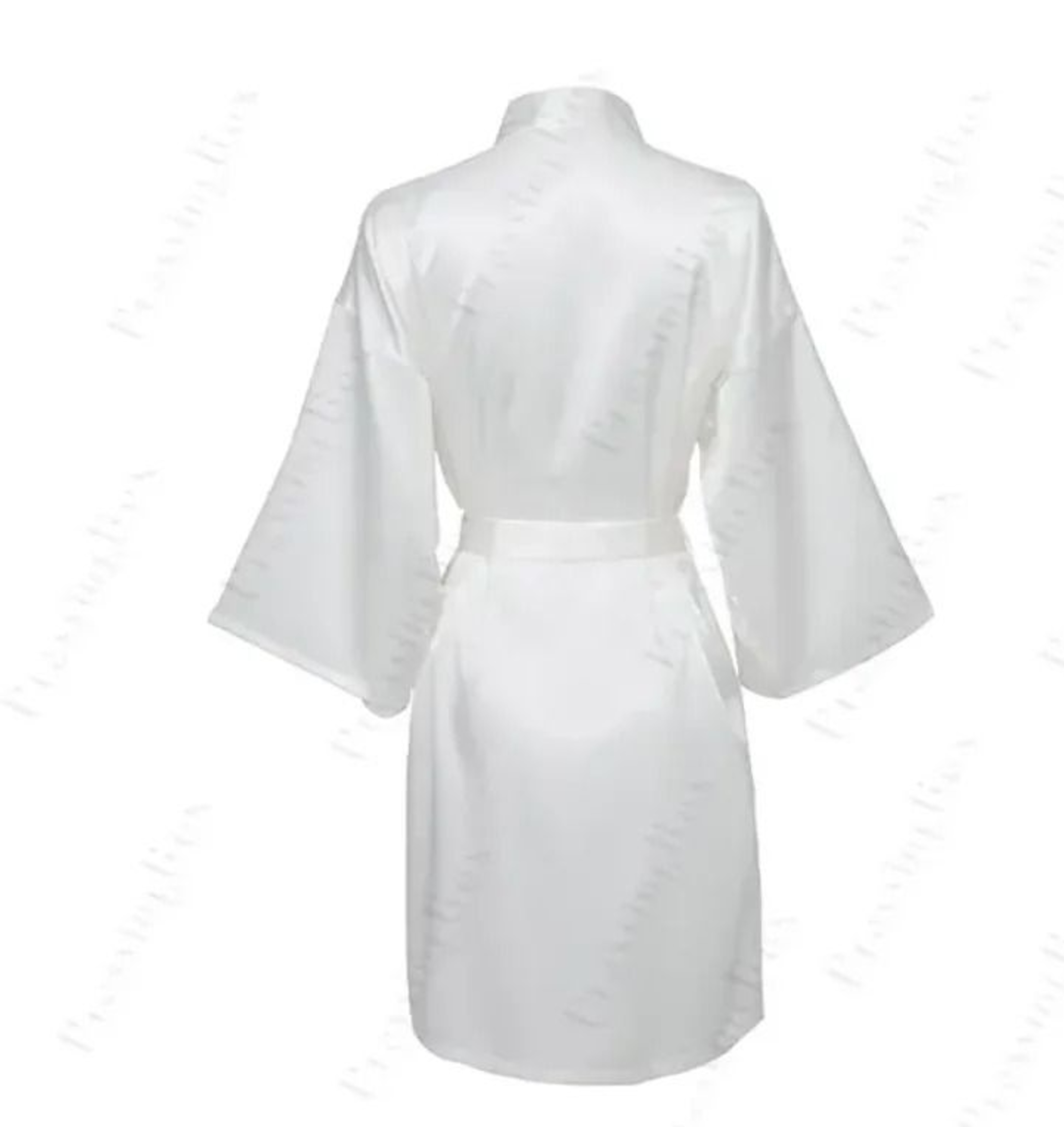 Elegant Solid Satin Night Robe  Professional Half Sleeve VNeck House Robe With Belt 5