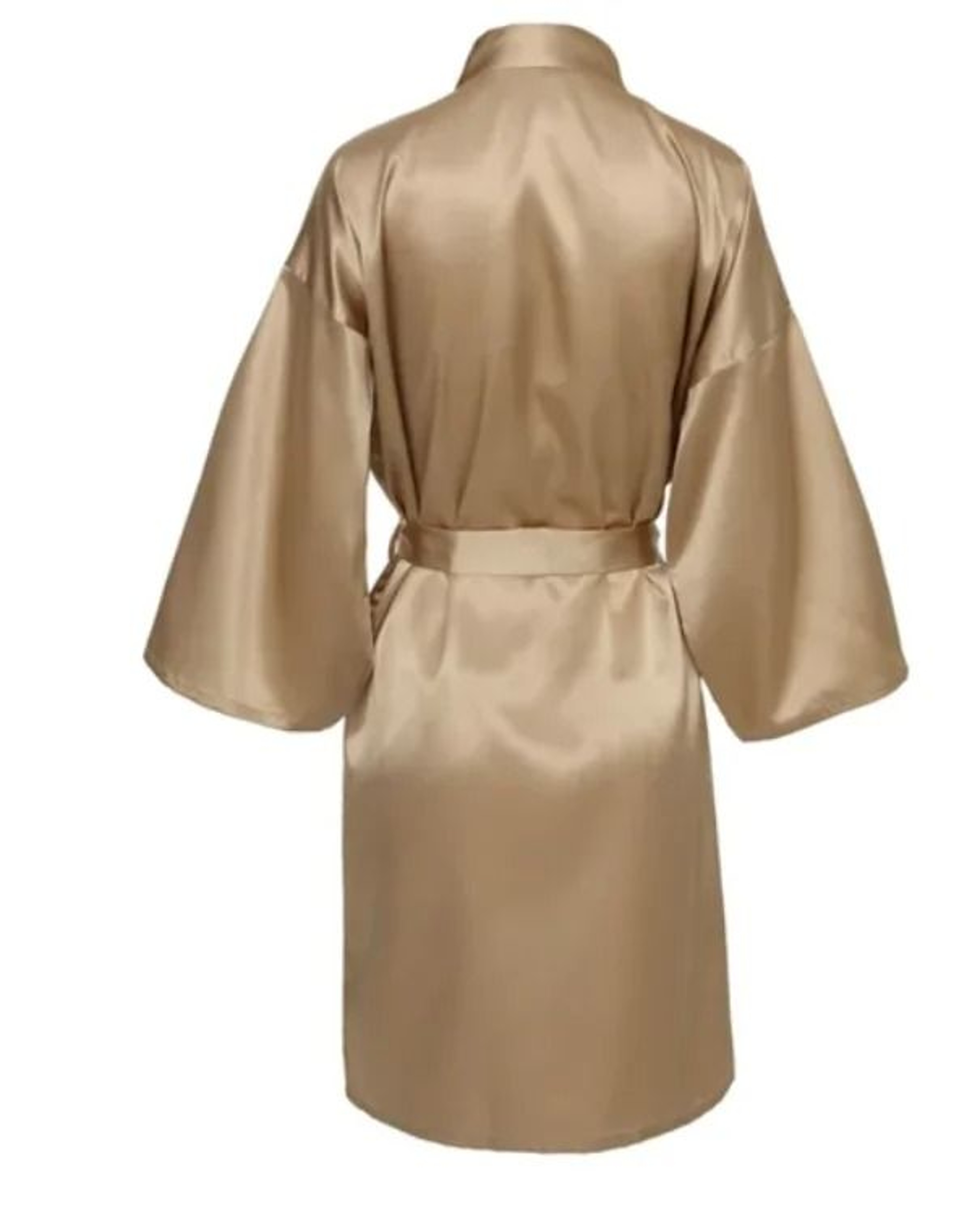 Elegant Solid Satin Night Robe  Professional Half Sleeve VNeck House Robe With Belt 6