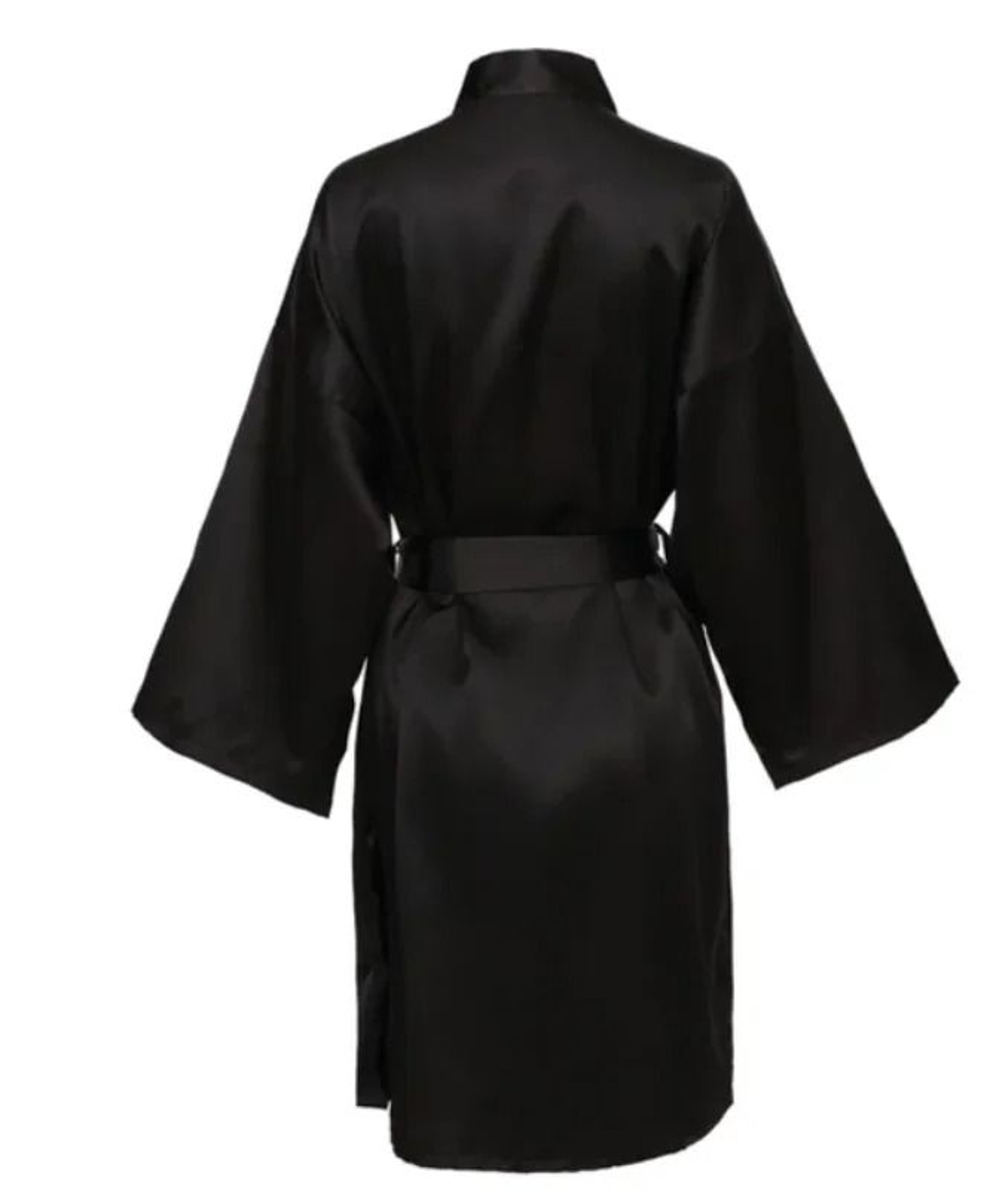 Elegant Solid Satin Night Robe  Professional Half Sleeve VNeck House Robe With Belt 7