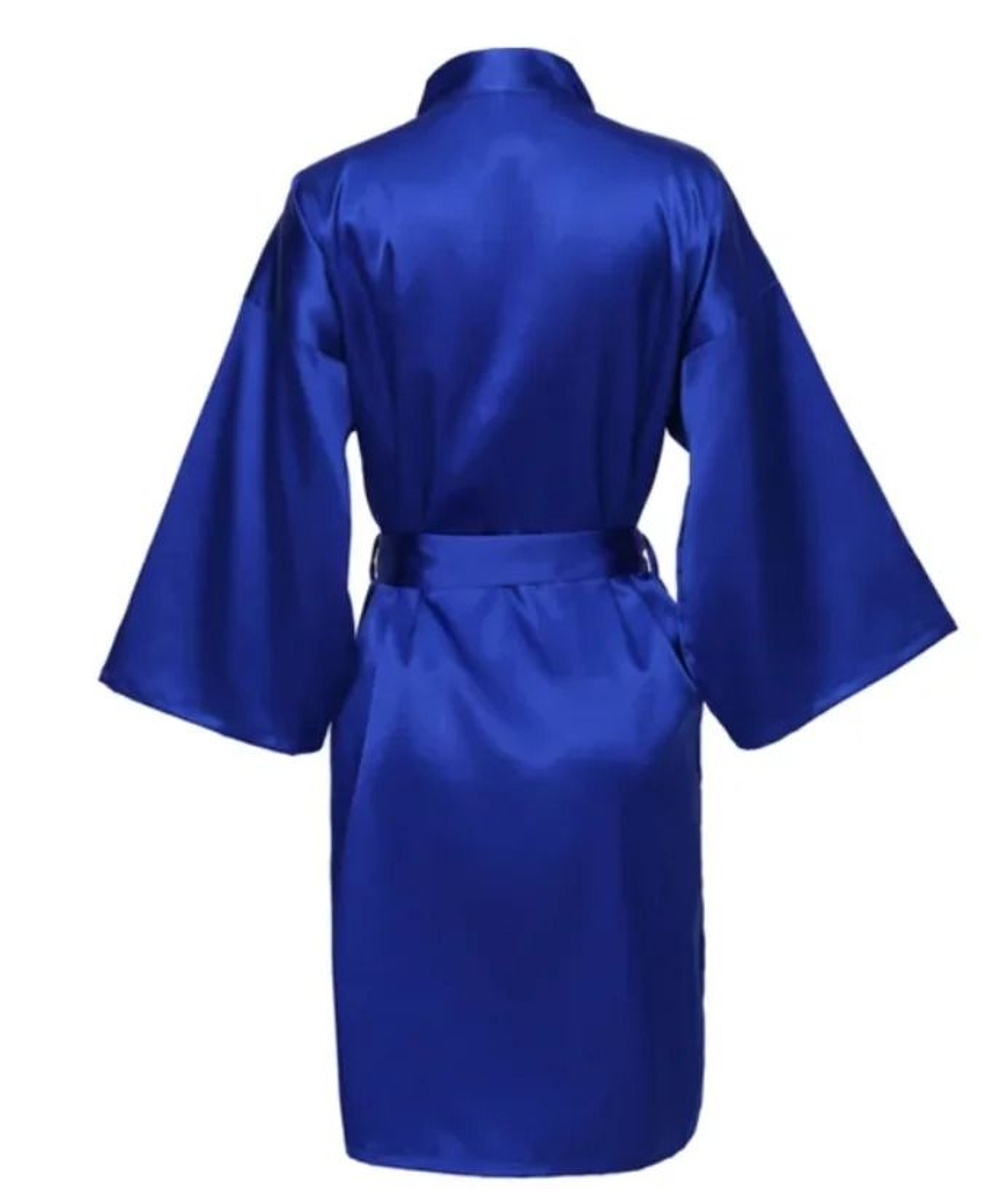 Elegant Solid Satin Night Robe  Professional Half Sleeve VNeck House Robe With Belt 8