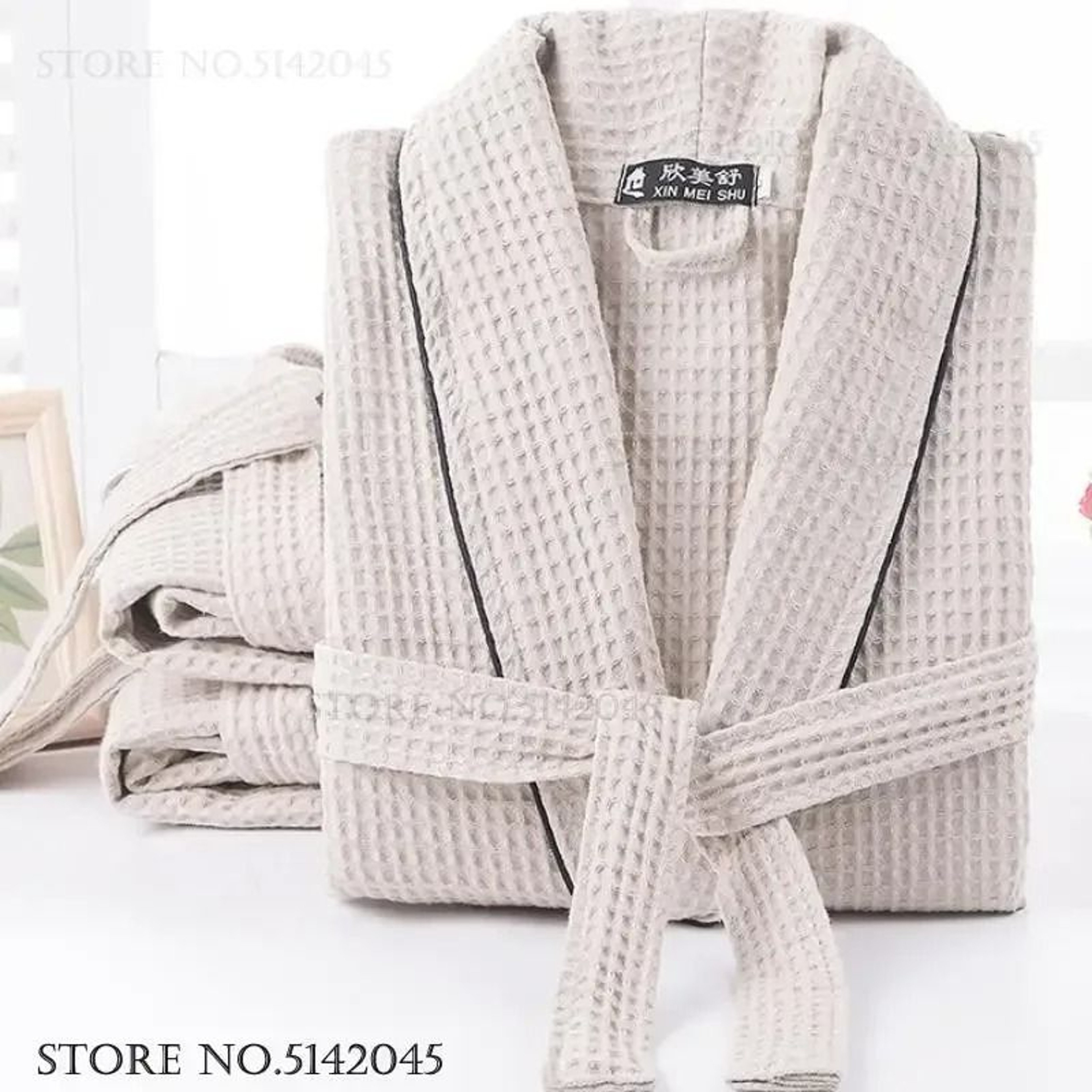 100 Cotton Couple Waffle Robe  Professional Kimono Bathrobe  Casual Summer Loungewear 0