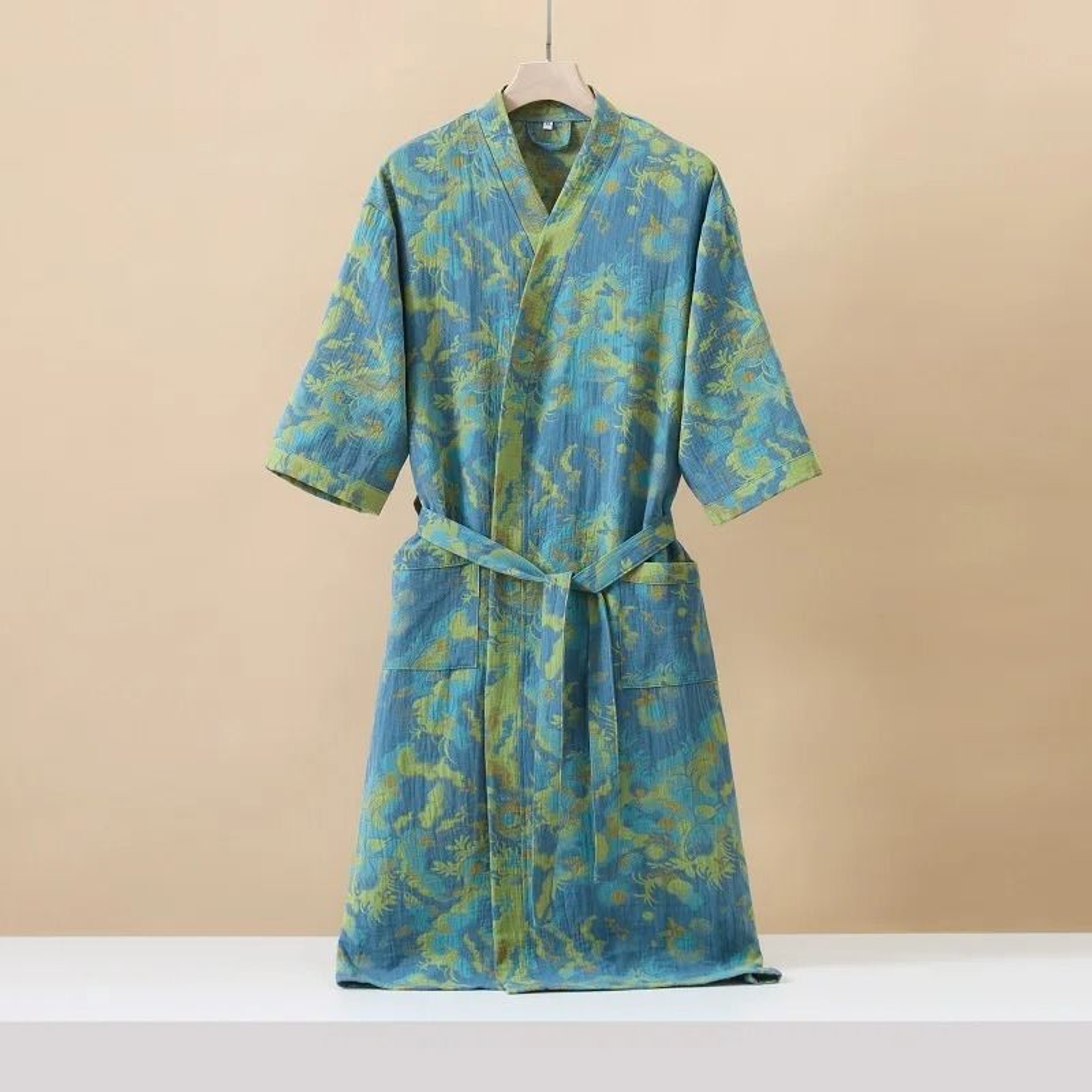 Fashionable Printed Cotton Kimono Robe  Professional Thin SpringSummer Absorbent Home Wear 9