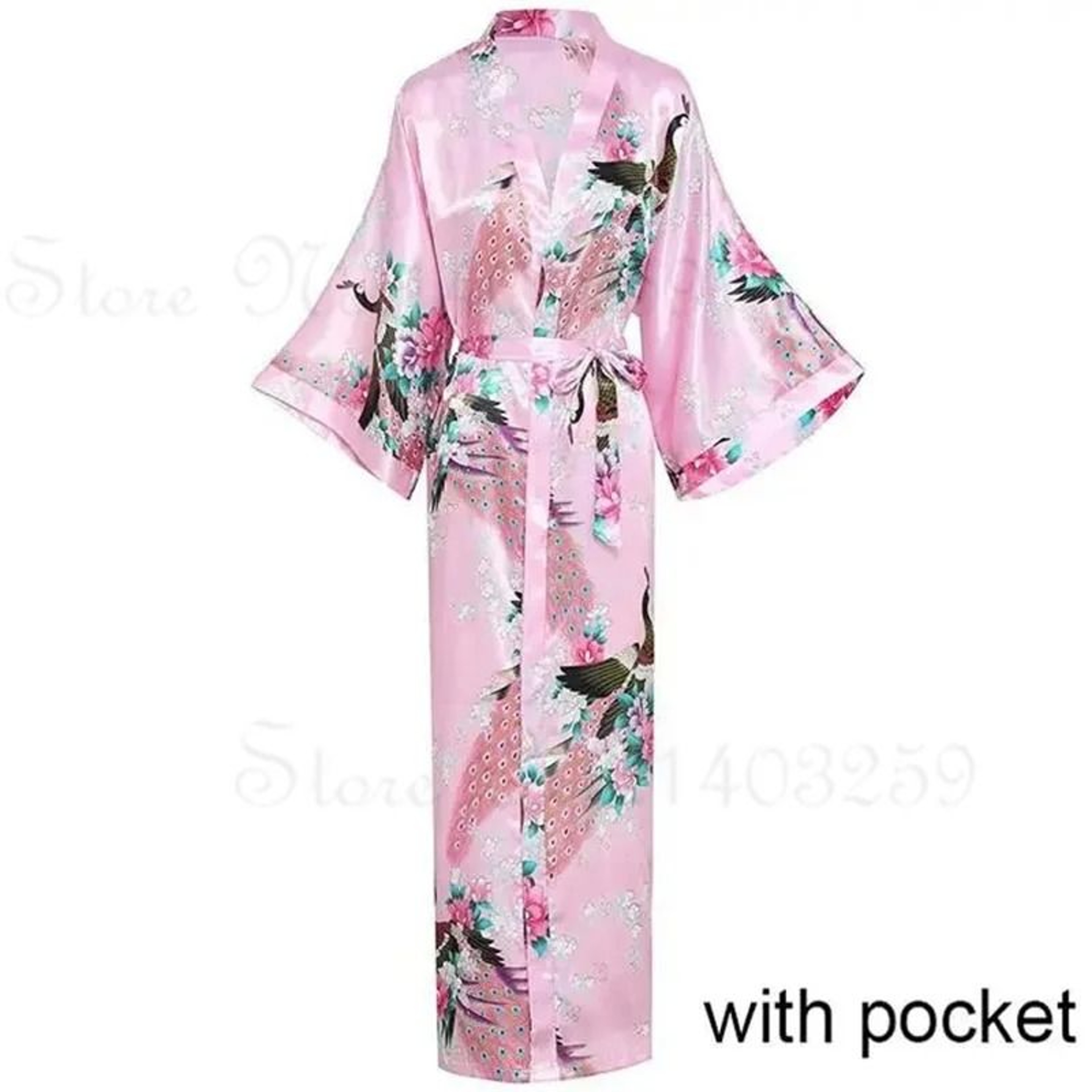 Luxurious Long Satin Kimono Robe  Professional Bride  Bridesmaid Dressing Gown With Pockets 15