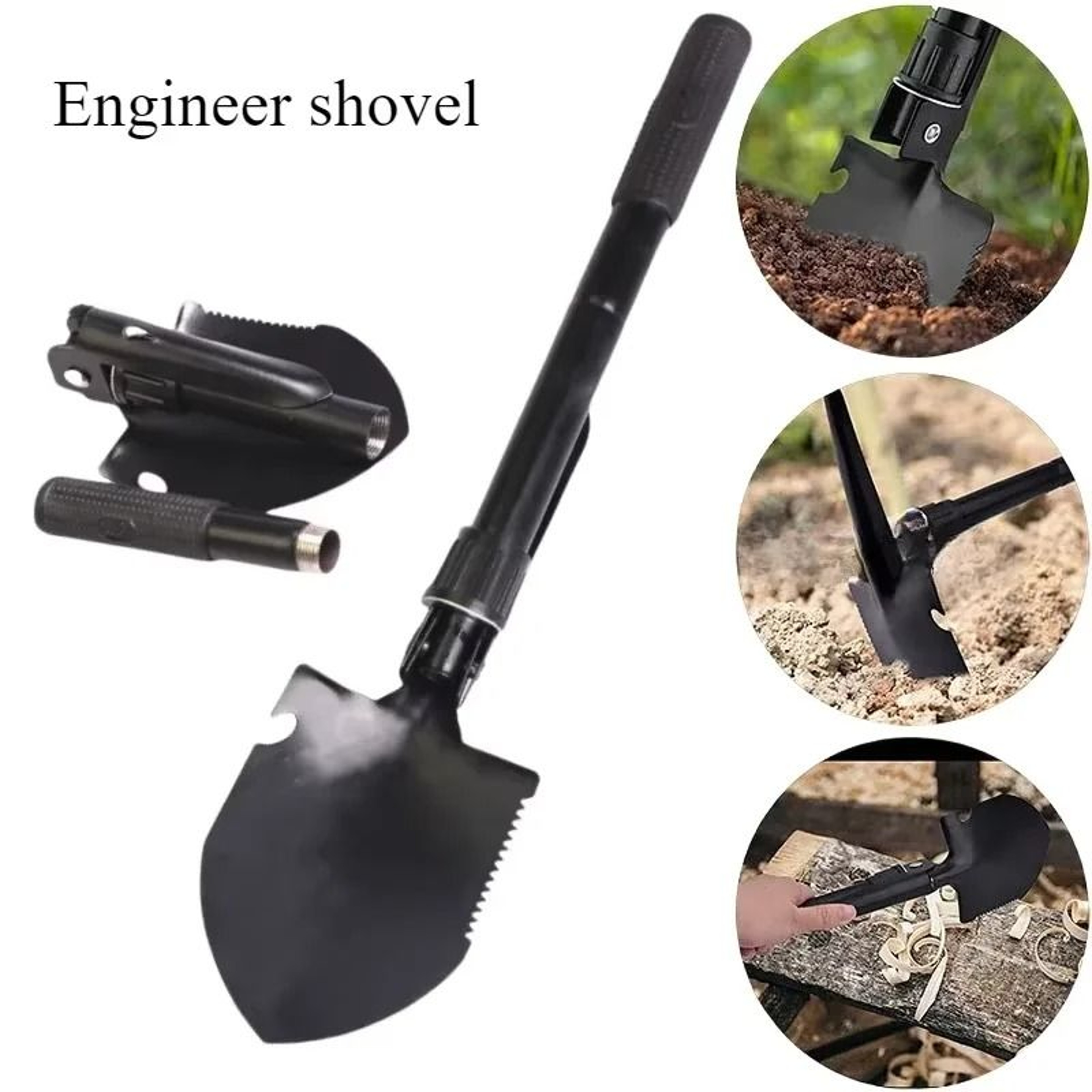 MultiFunction Foldable Camping Shovel  Professional Telescopic Survival Gear For Outdoor Adventure 3