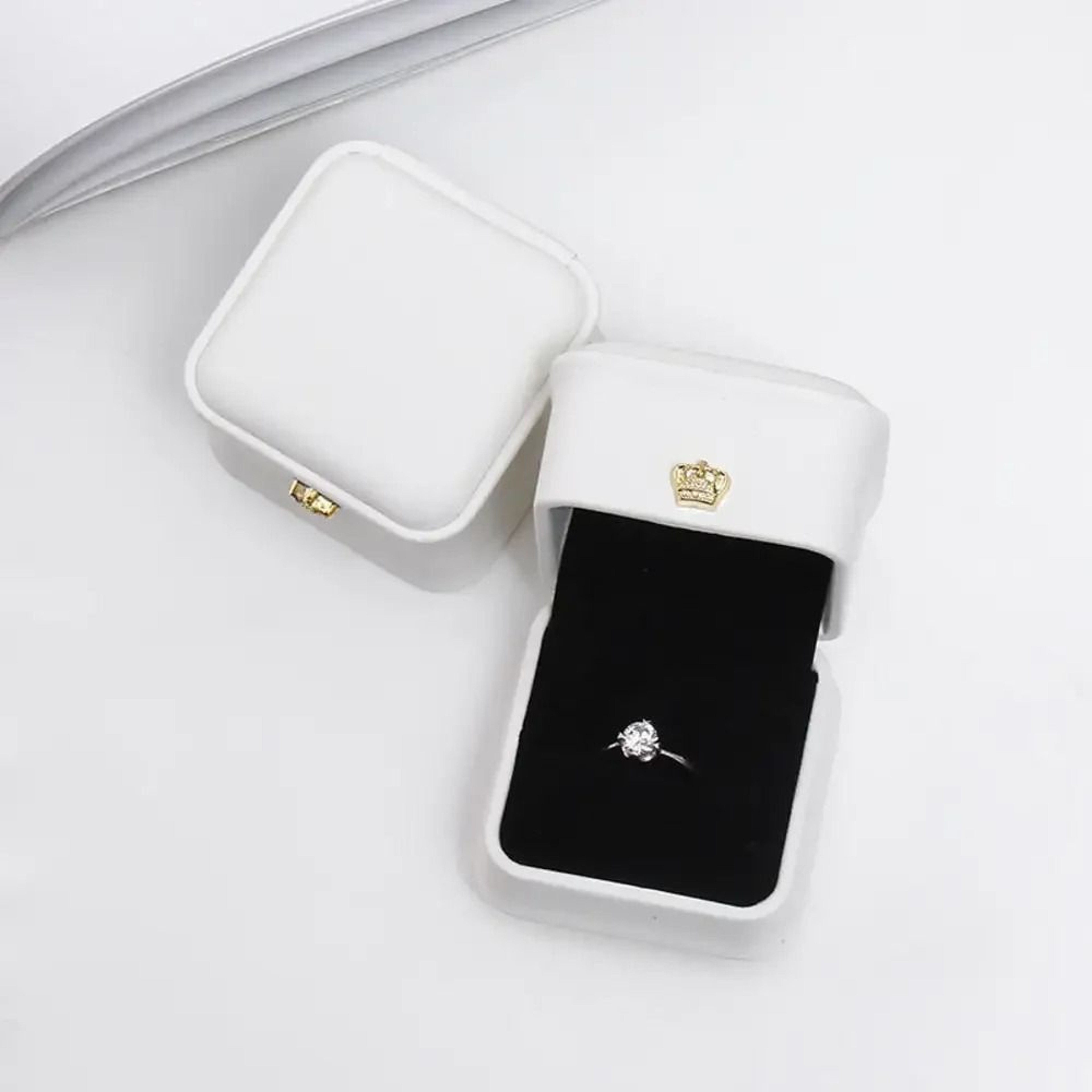 Vintage Double Slots Jewelry Box  HighPerformance PU Leather Case For Wedding Proposal  Engagement  10