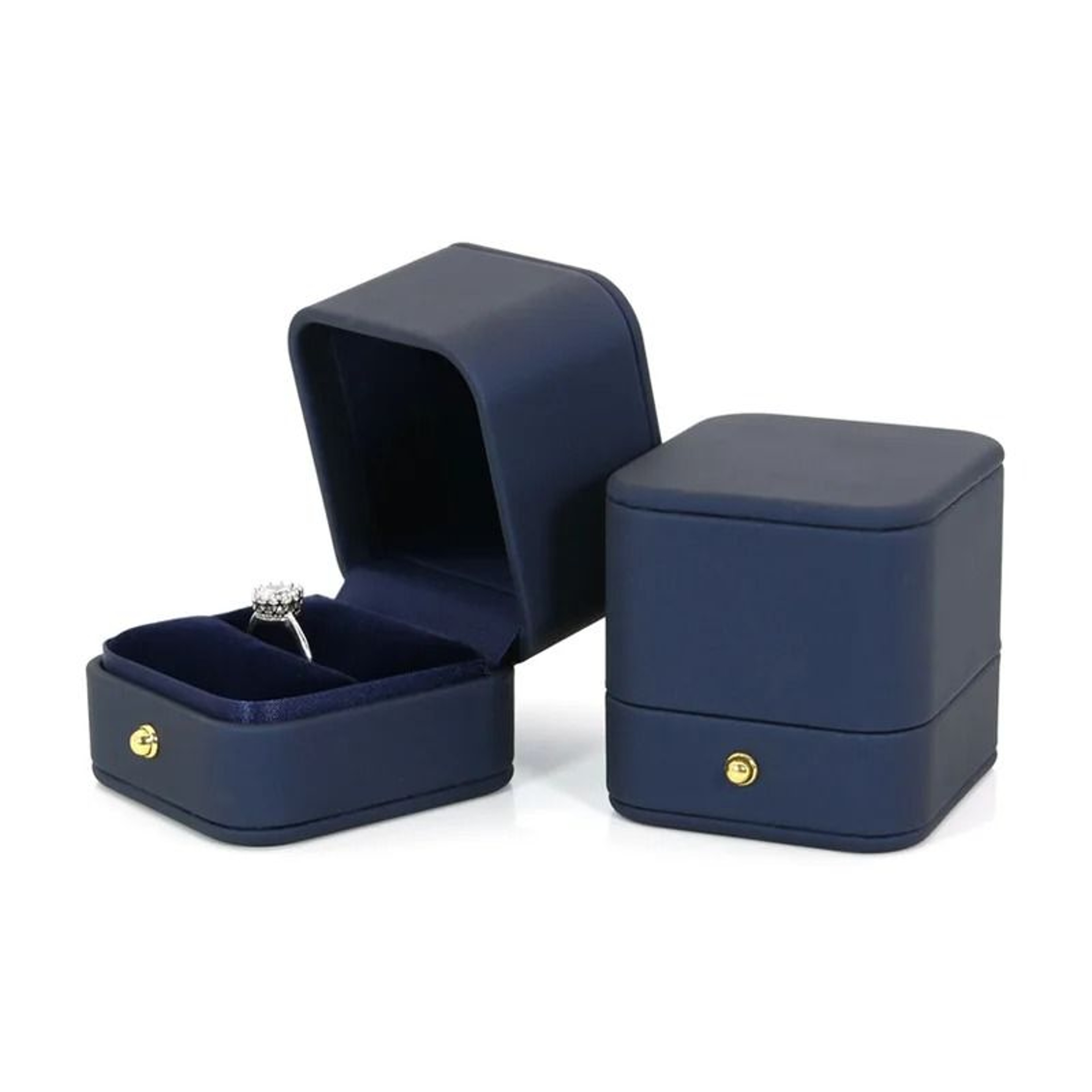 Vintage Double Slots Jewelry Box  HighPerformance PU Leather Case For Wedding Proposal  Engagement  2
