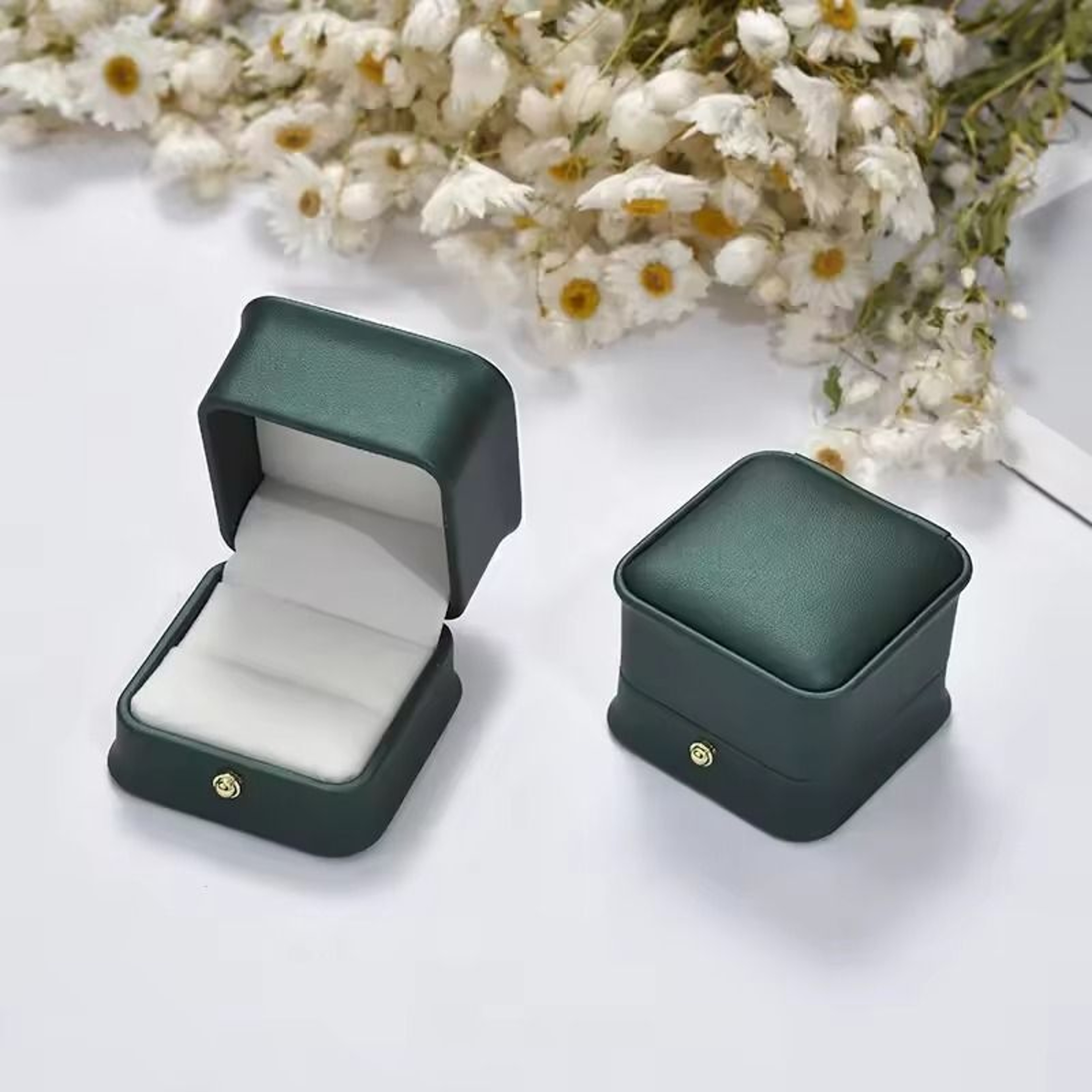 Vintage Double Slots Jewelry Box  HighPerformance PU Leather Case For Wedding Proposal  Engagement  13