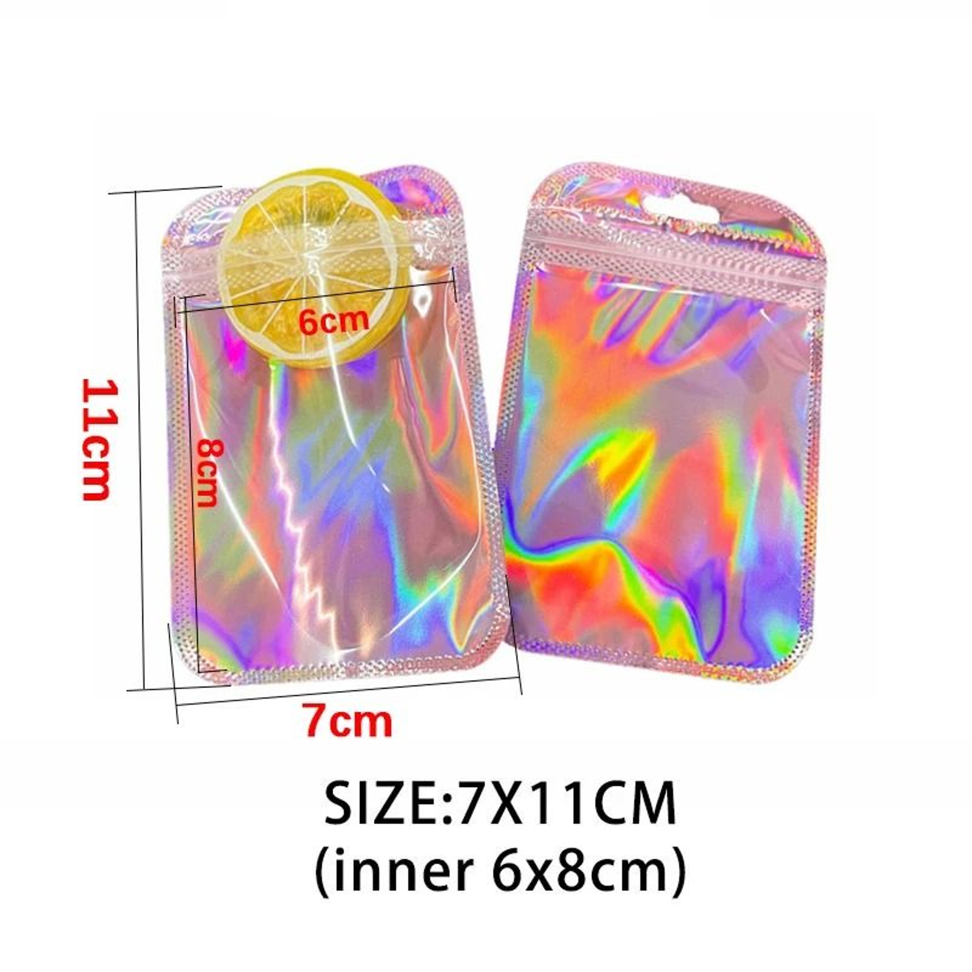 Iridescent SelfSealing Bags  HighPerformance Pink Laser Plastic Pouches  Resealable Zip Lock Packag 6
